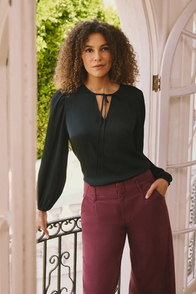 Midweight Textile Elsie Blouse - Black