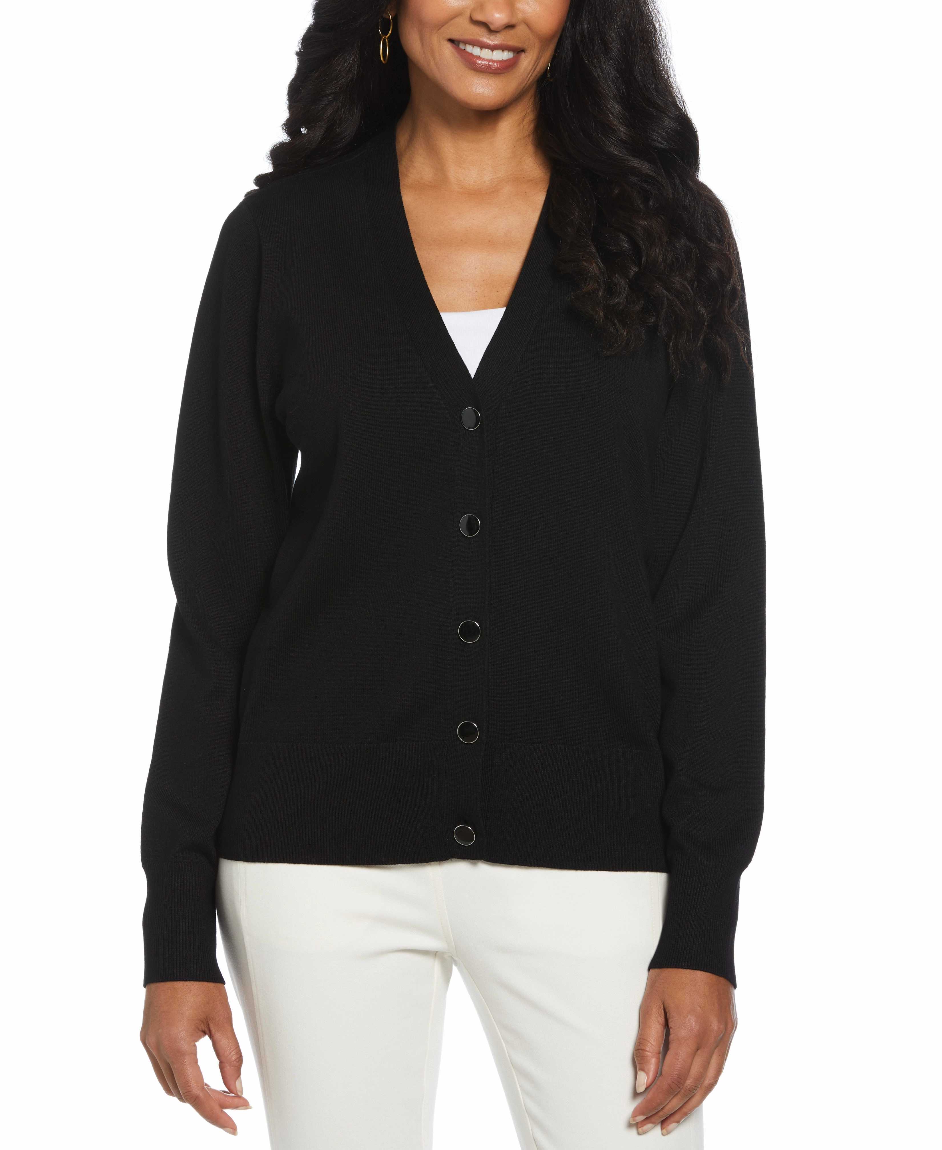 Warm and Soft Enamel Button Cardigan Sweater