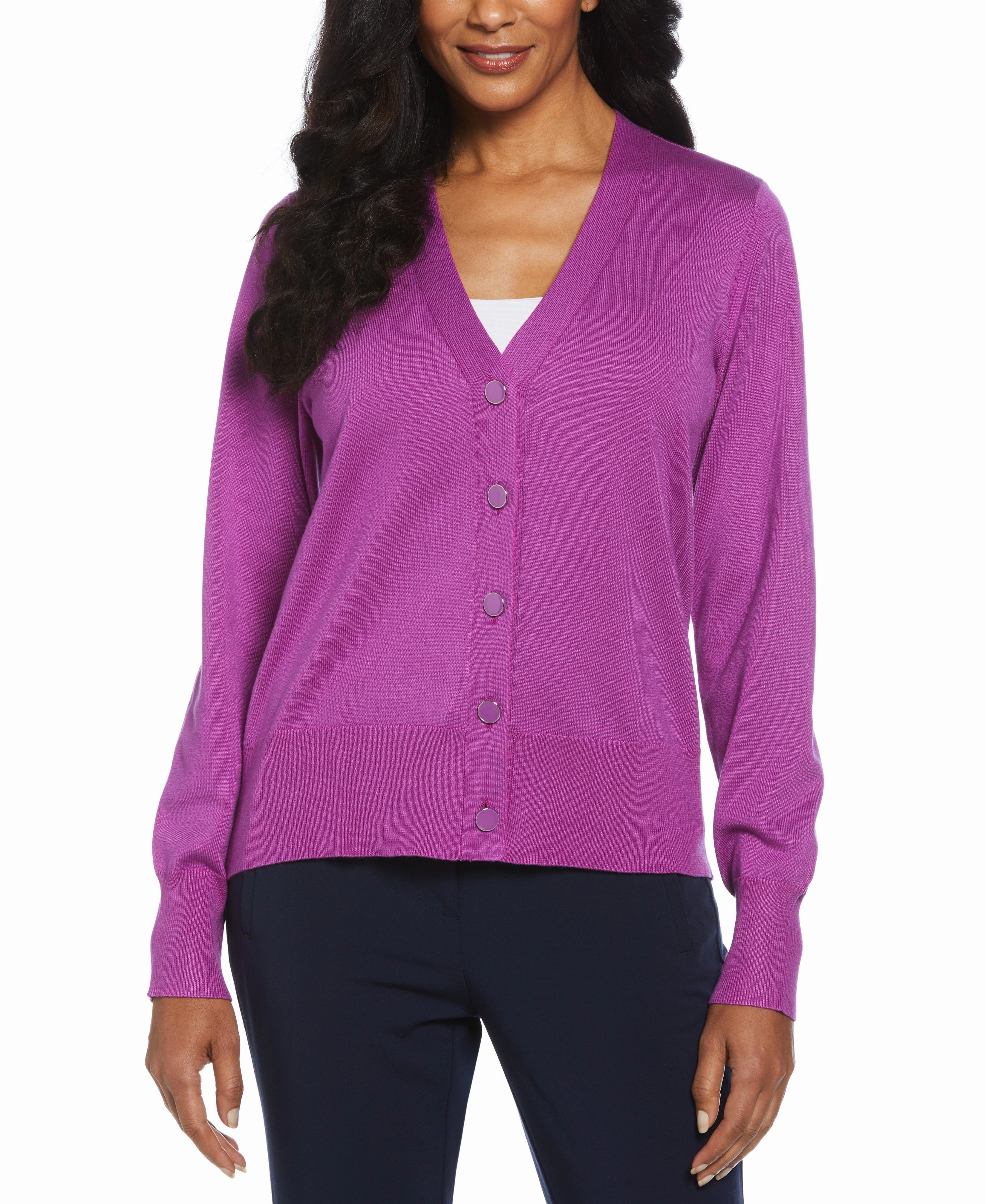 Light Fit Design Comfortable Knit Enamel Button Cardigan Sweater