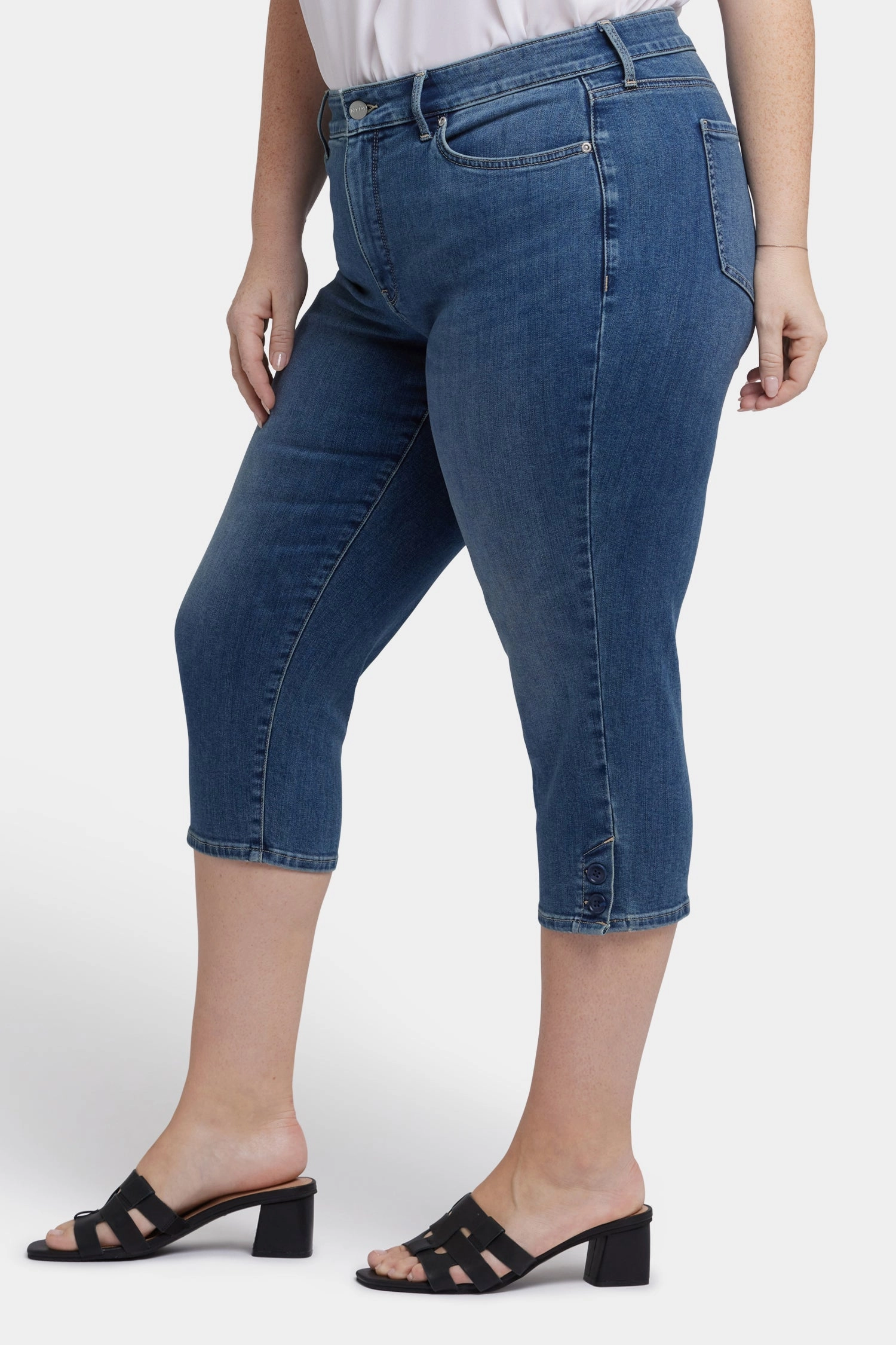 Marilyn Straight Crop Jeans In Plus Size - Valencia Surf Anywhere Fit Street Fashion Casual Winter Warmth