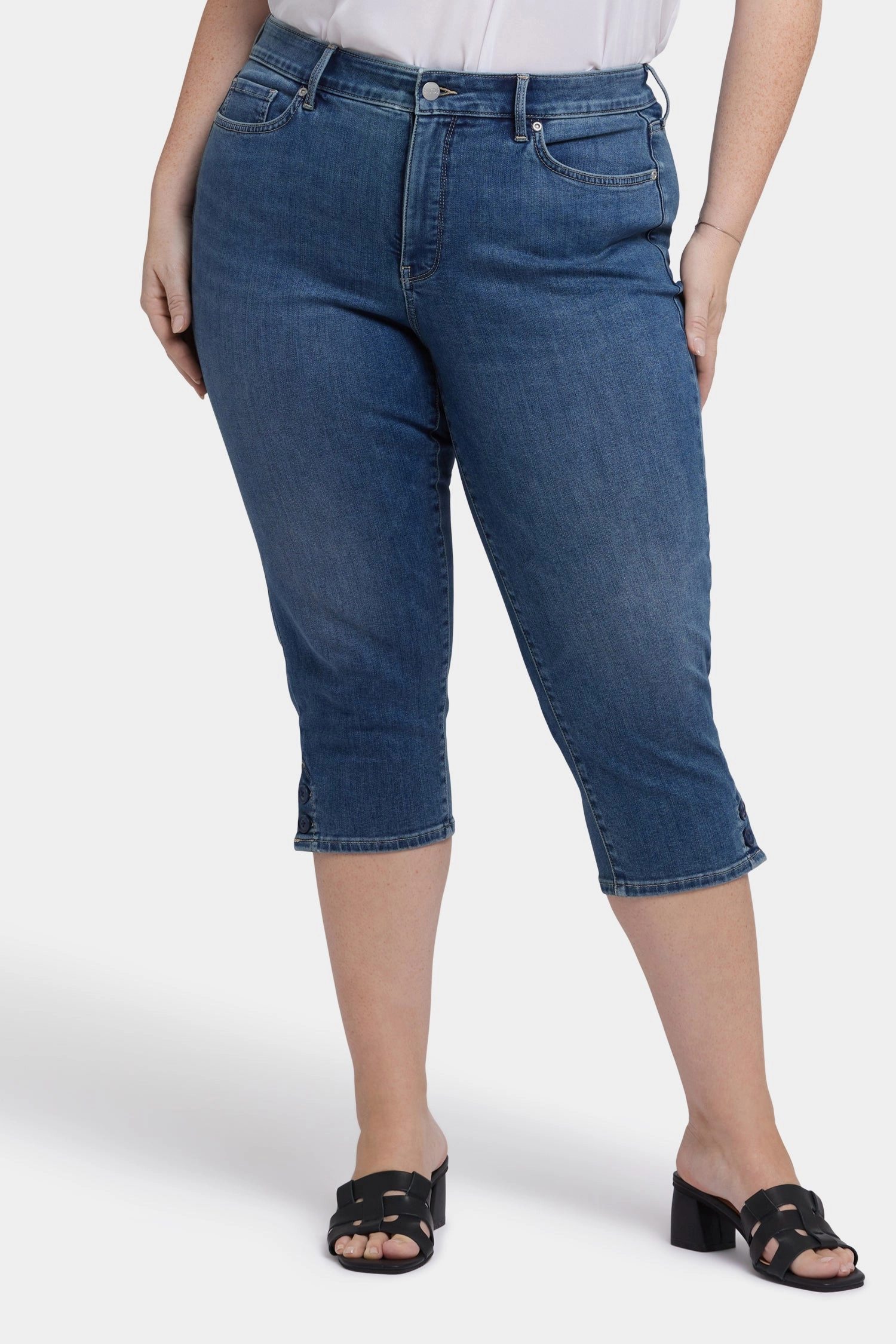 UltraSoft Lining Affordable Durable Marilyn Straight Crop Jeans In Plus Size - Valencia Surf