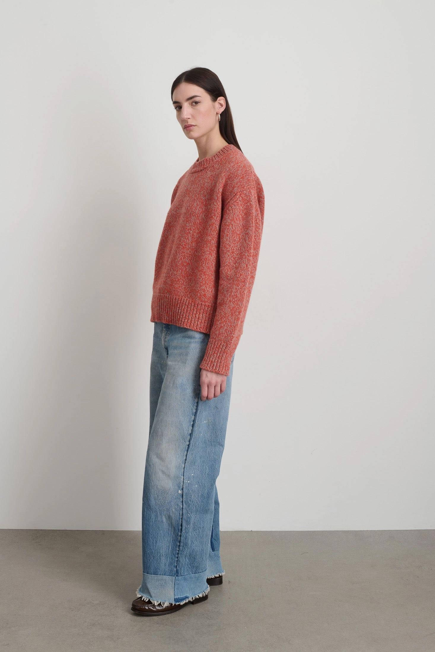 Lambswool Crew Poppy Twist fuzzy texture Chilly Season