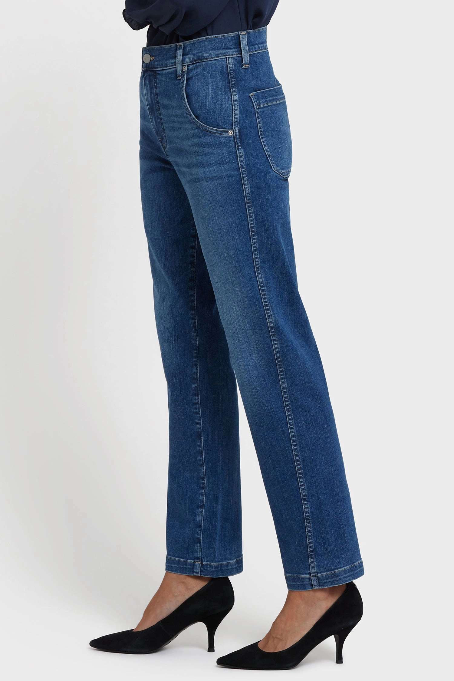 Effortless Layer Brooke Loose Straight Jeans In Petite - Opera Blue