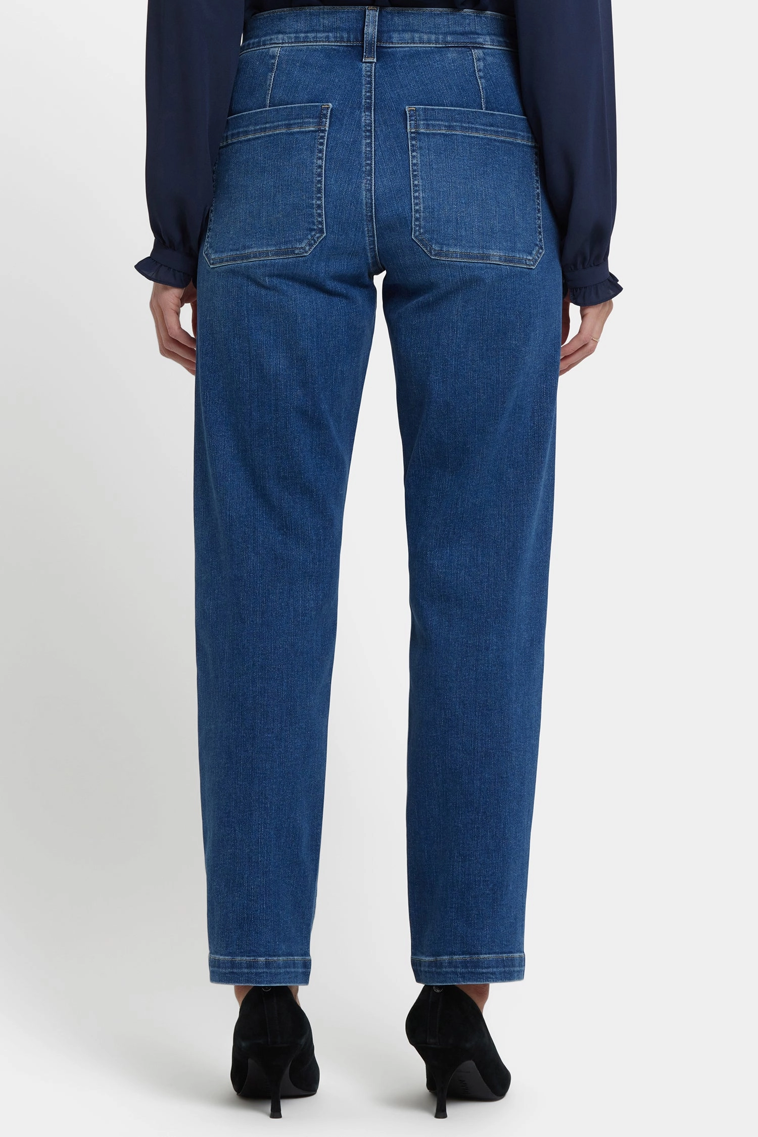 Brooke Loose Straight Jeans In Petite - Opera Blue Urban Explorer Evening Stroll Casual Friday