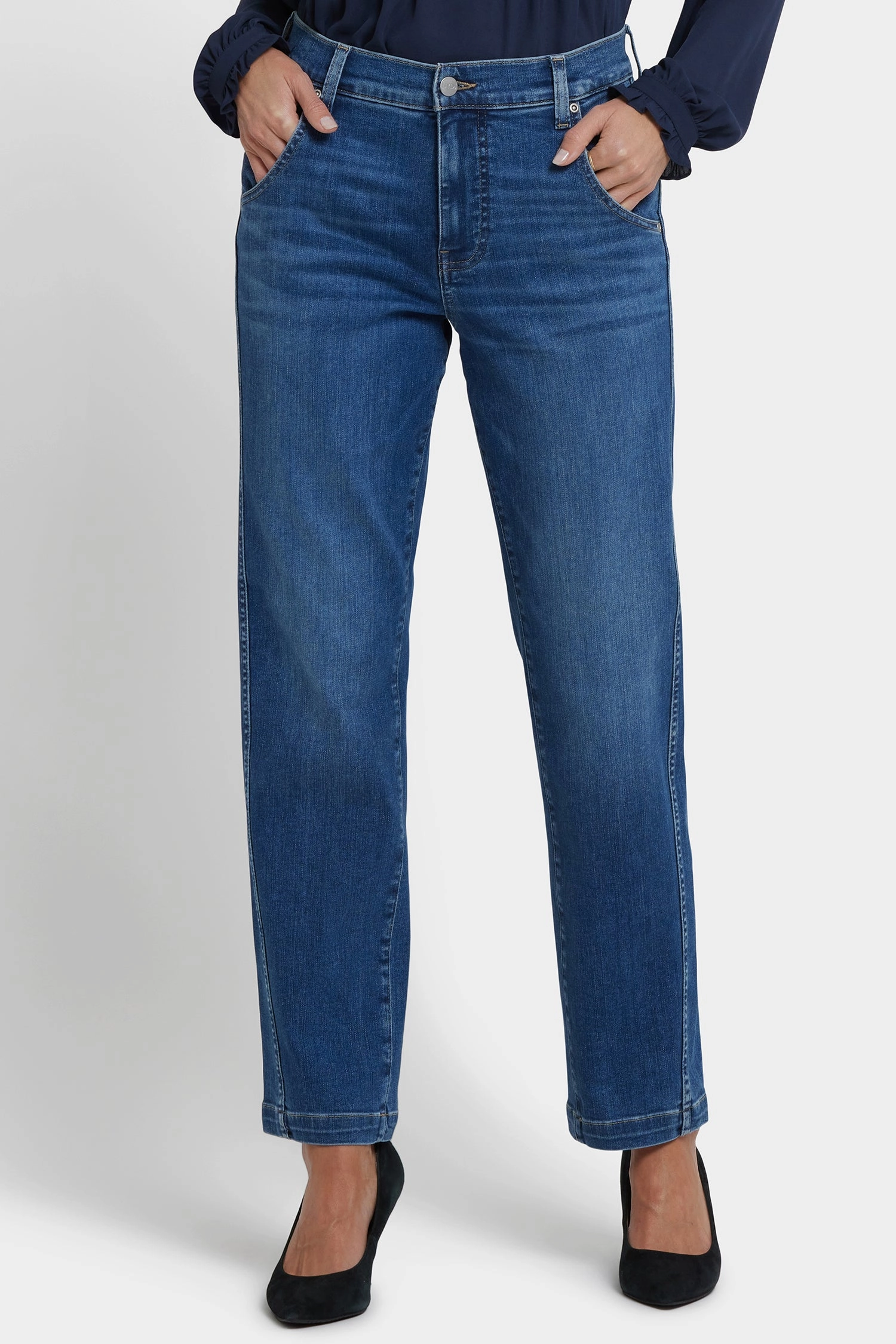 Brooke Loose Straight Jeans In Petite - Opera Blue Daily Function