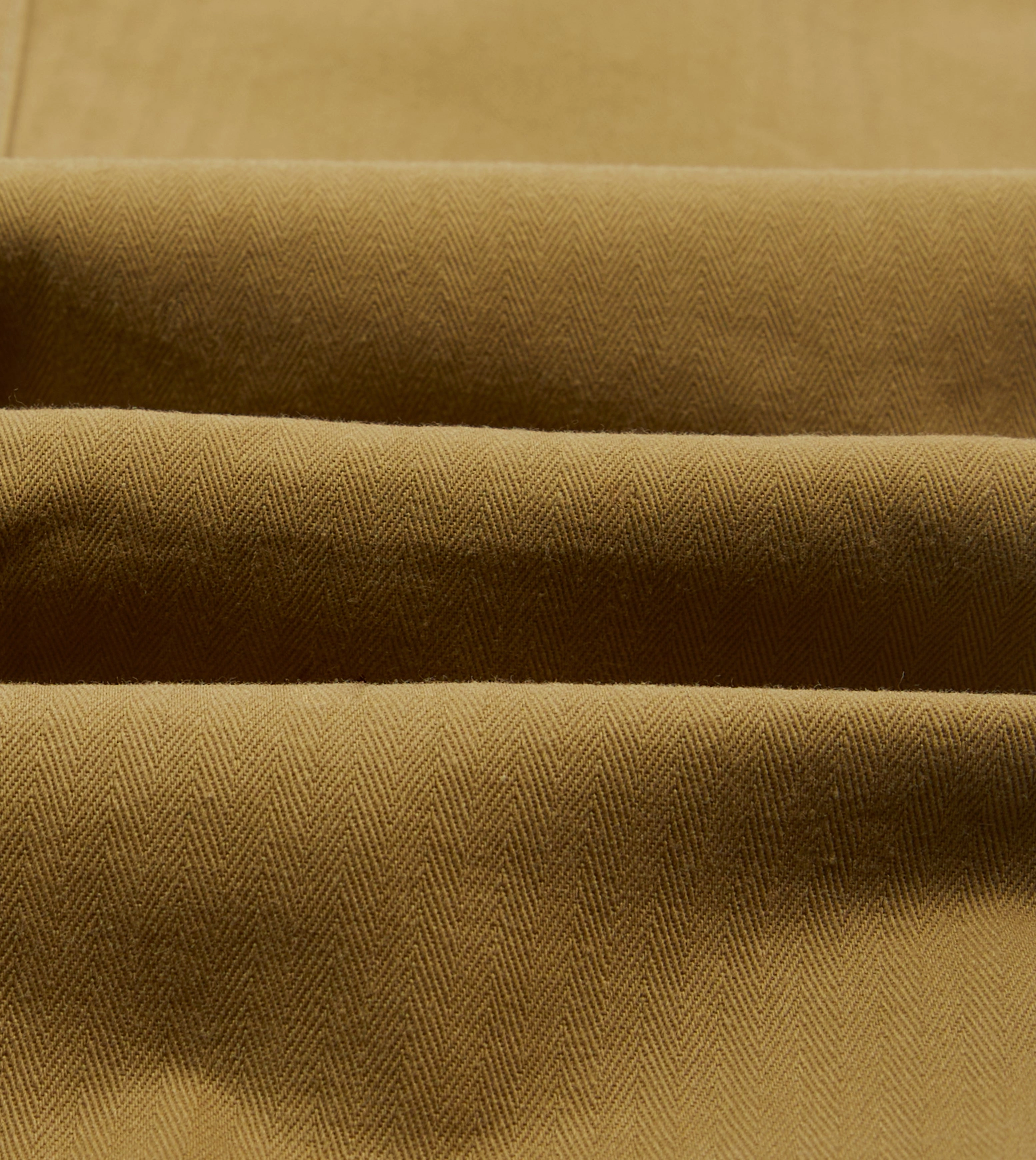 Relaxed Comfort Wear AbrasionGuardTape Khaki Herringbone Twill Cotton Drawstring Trousers