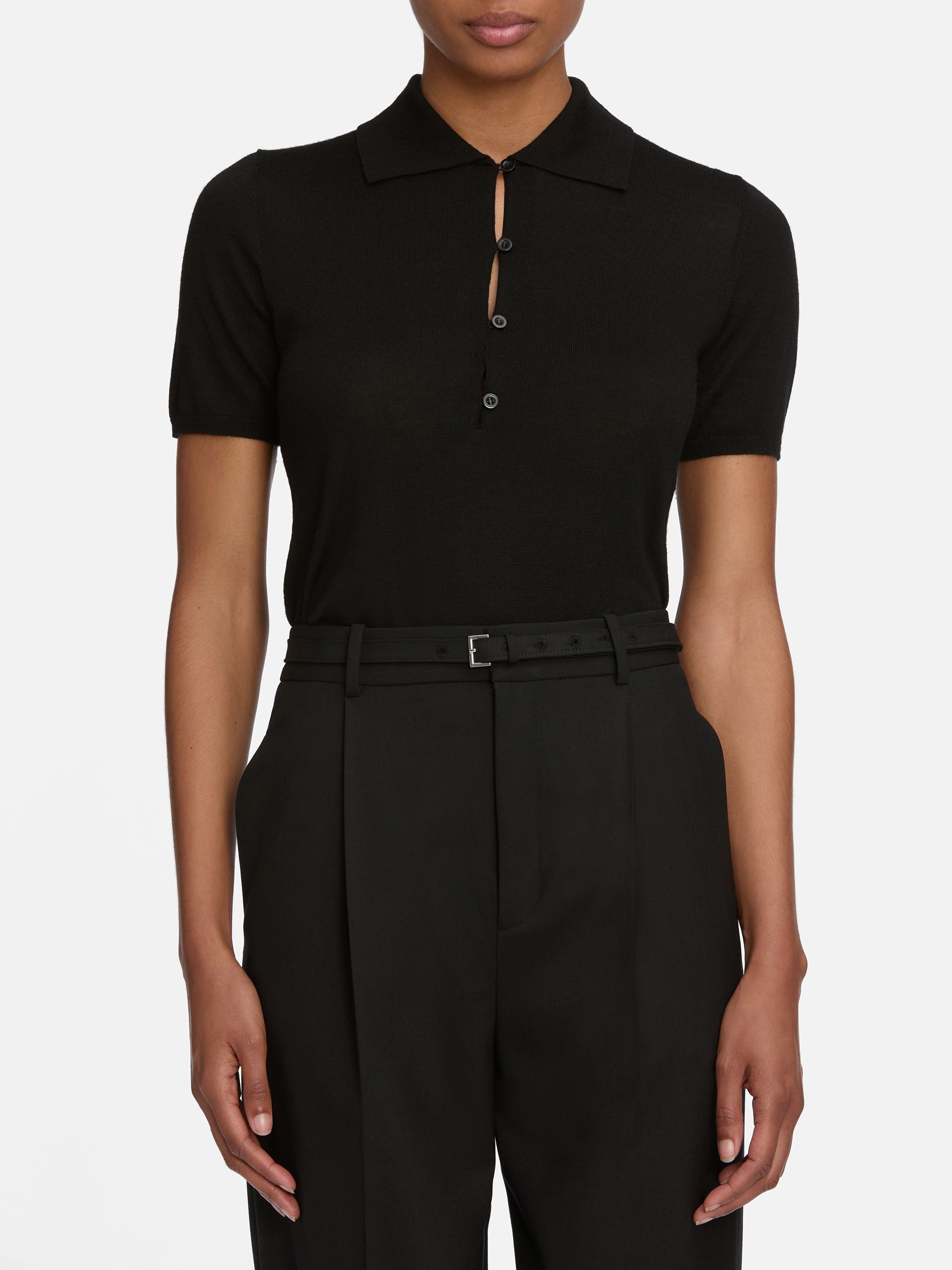 The Smart Polo -- Black Essential Knitwear