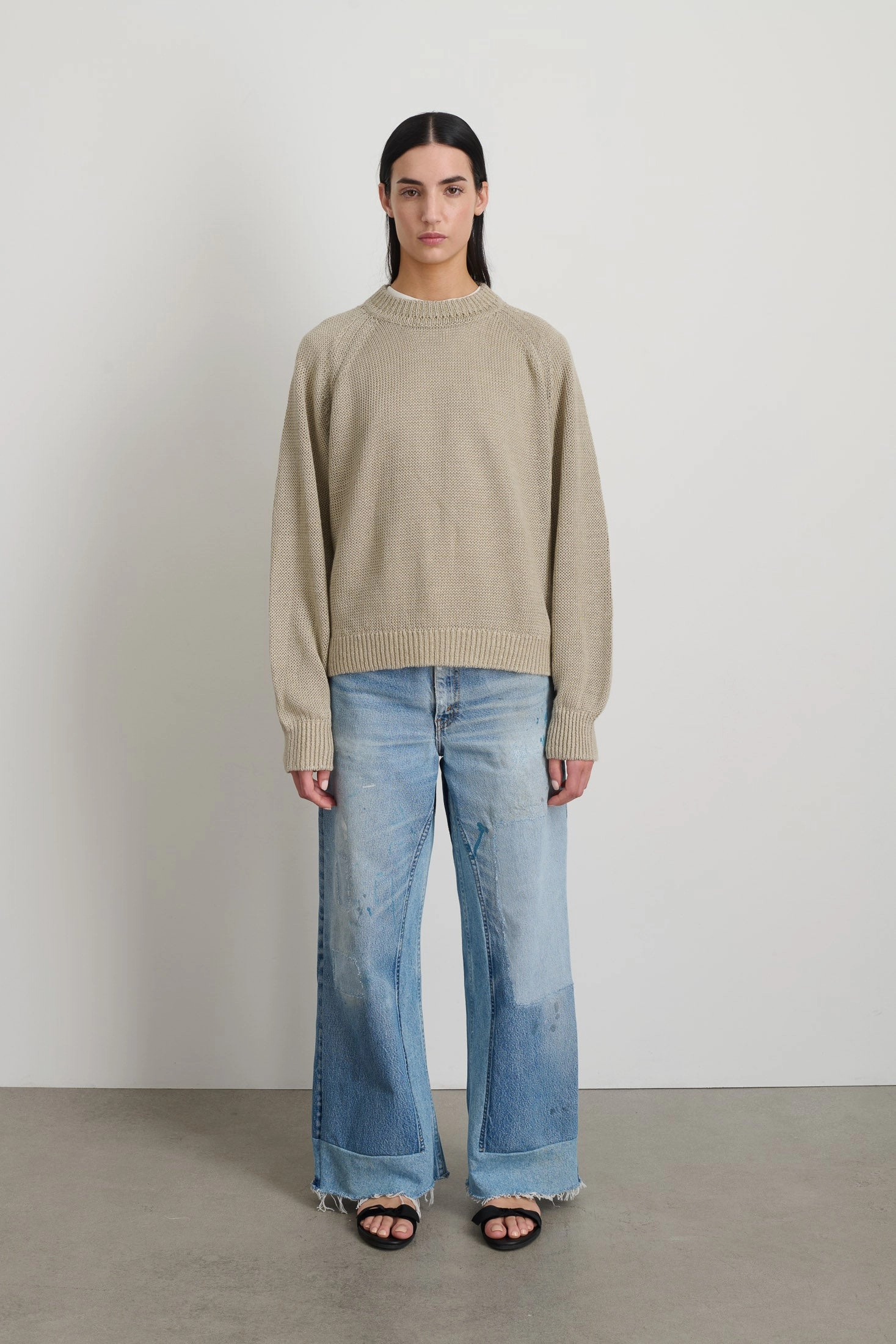 Cold-Weather Layer Lind Knit Crew Sand