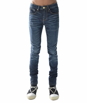 Strat Super Skinny Jeans ?C Light Sand Blue, Ripped Stretch Denim Everyday Neutral