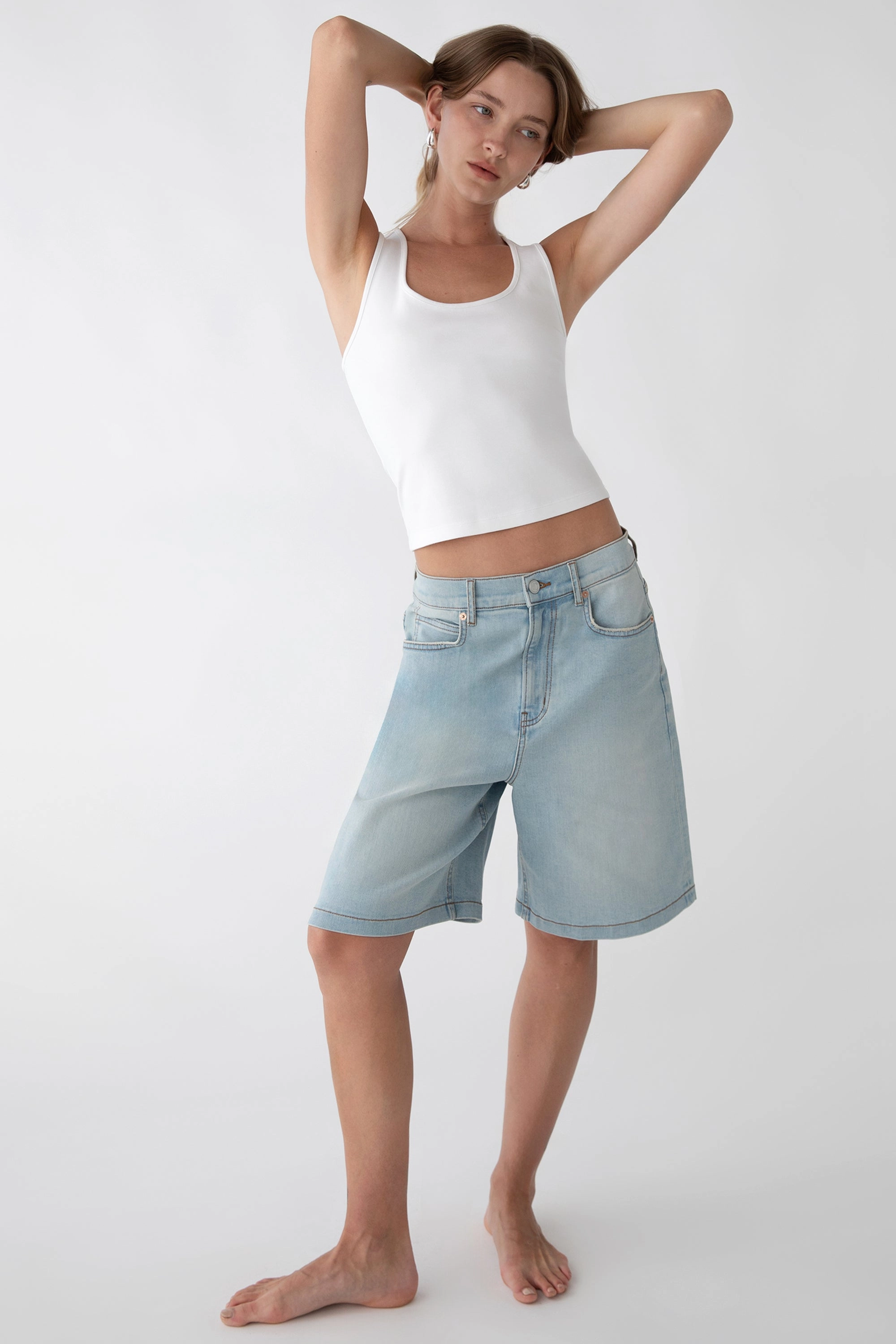beach goers STRETCH DENIM JORT