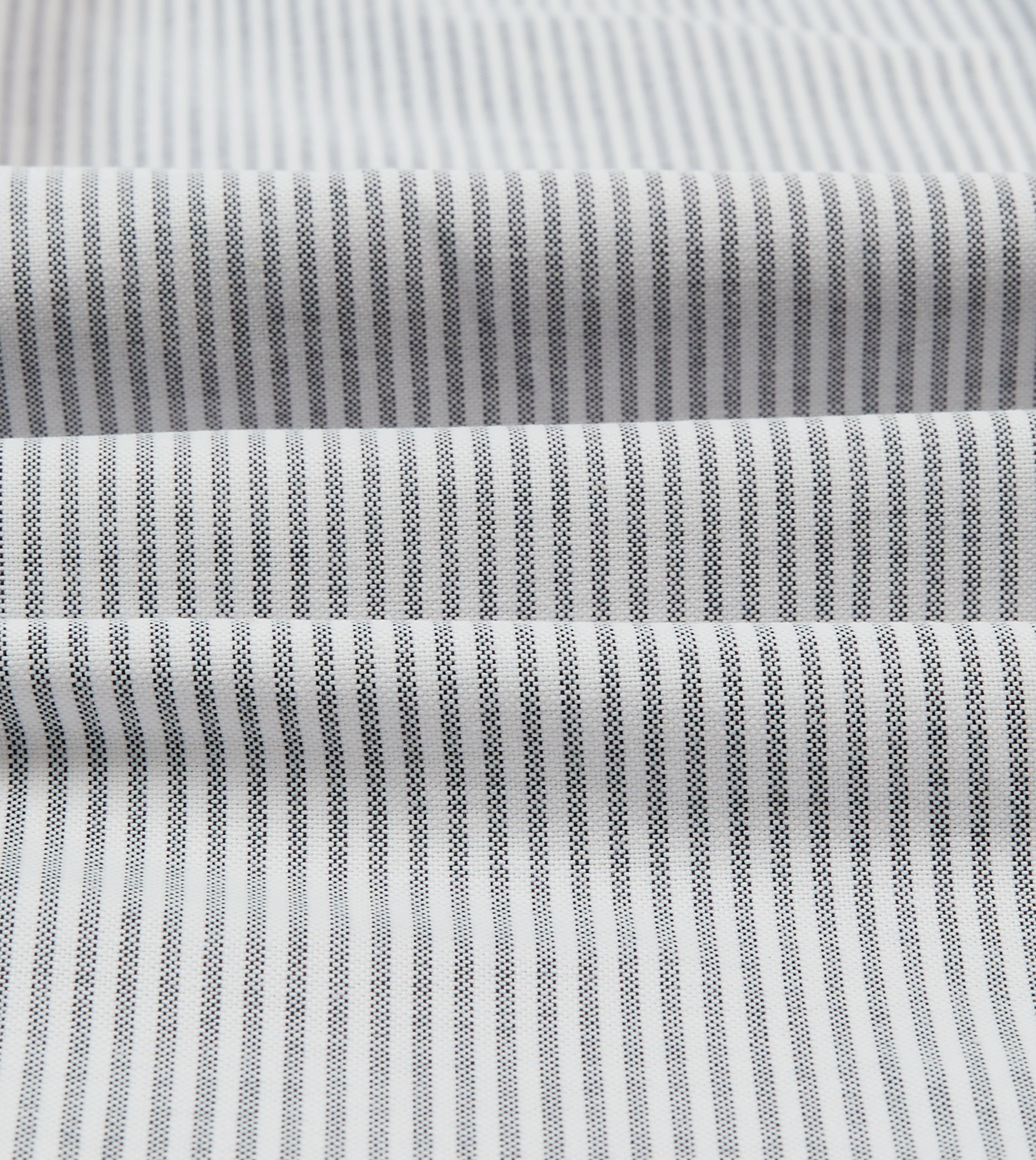 Perfect Layer Black Ticking Stripe Cotton Oxford Cloth Button-Down Shirt