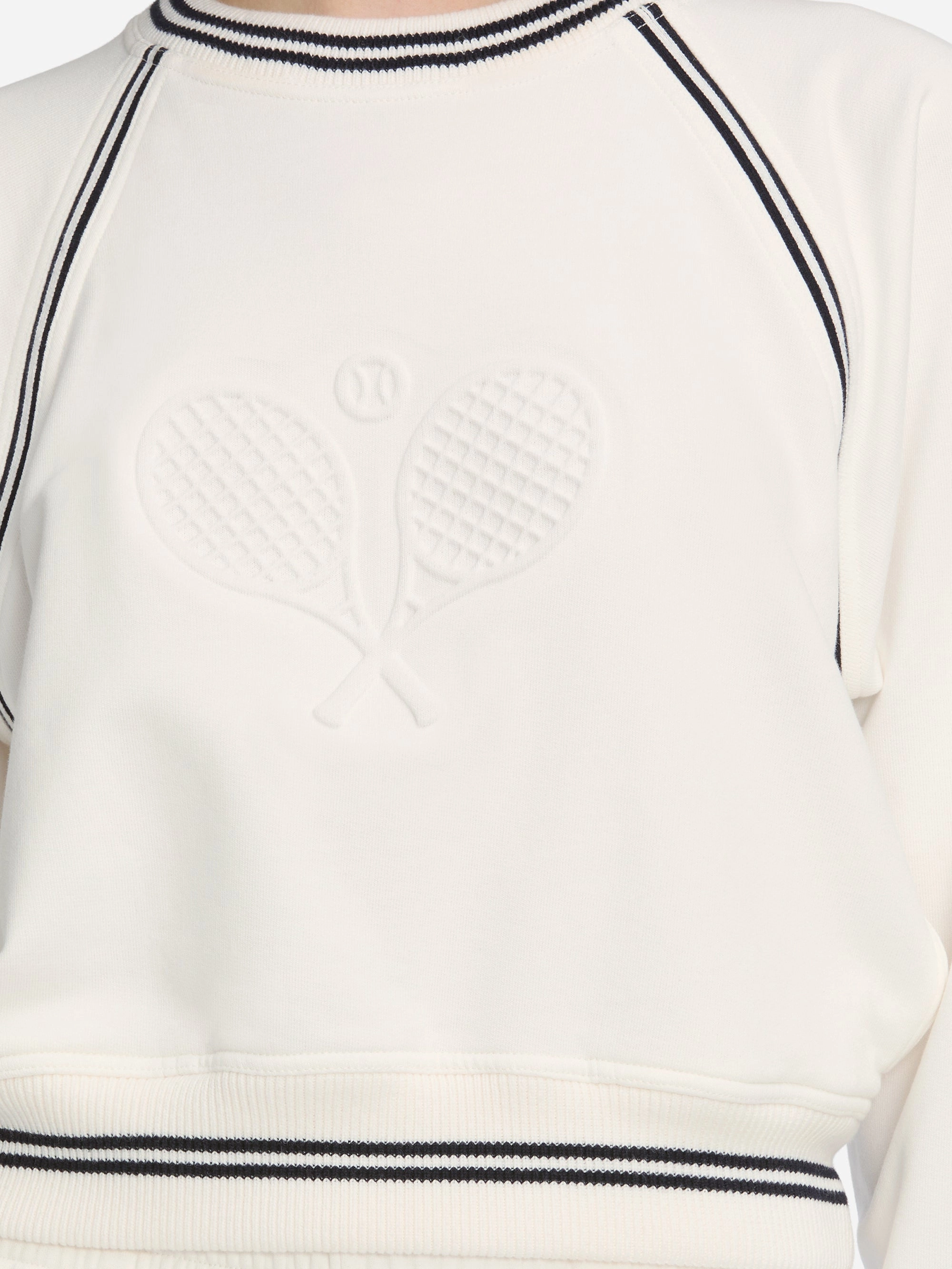The Tennis Sweatshirt -- White Eco Friendly Yarn Blend All Day Fit