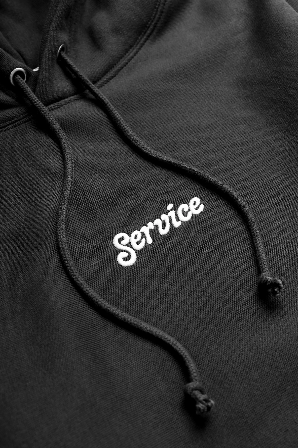 Service Works - 12oz Service Embroidered Hoodie - Black Comfy Style Sport Performance Fit