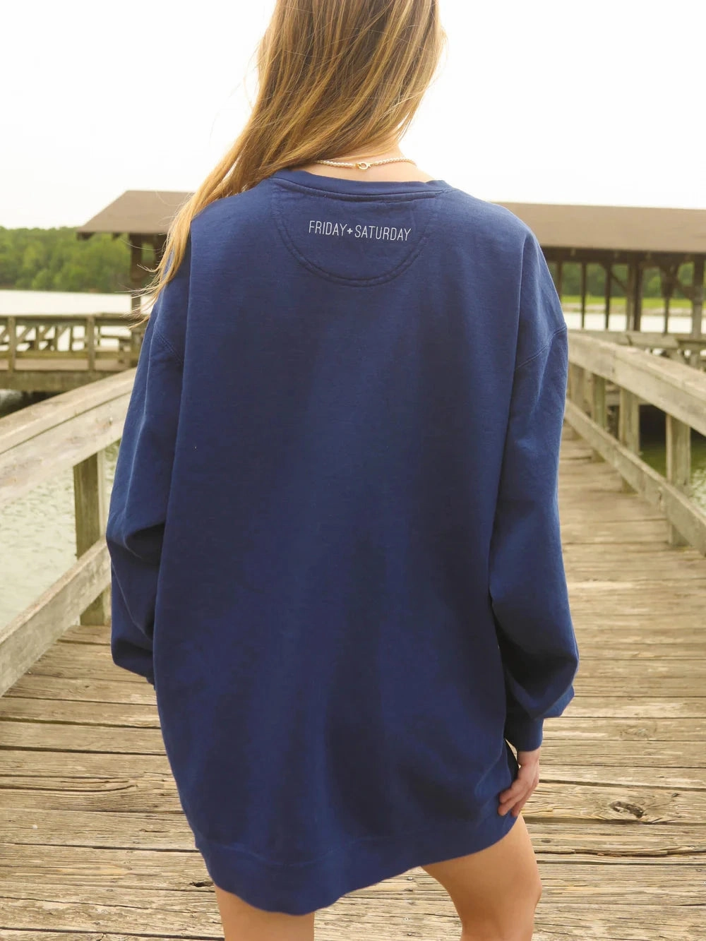 product semi formal appeal Zip Closure Friday   Saturday USA Forever Puff Crewneck Sweatshirt