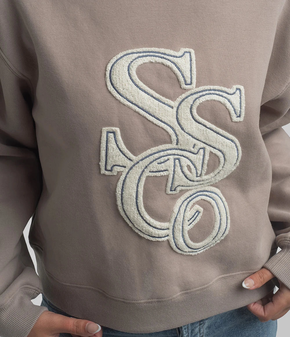 All-Weather Comfort Effortless Comfort Southern Shirt Preppy Front Print Sweatshirt - Hazelnut