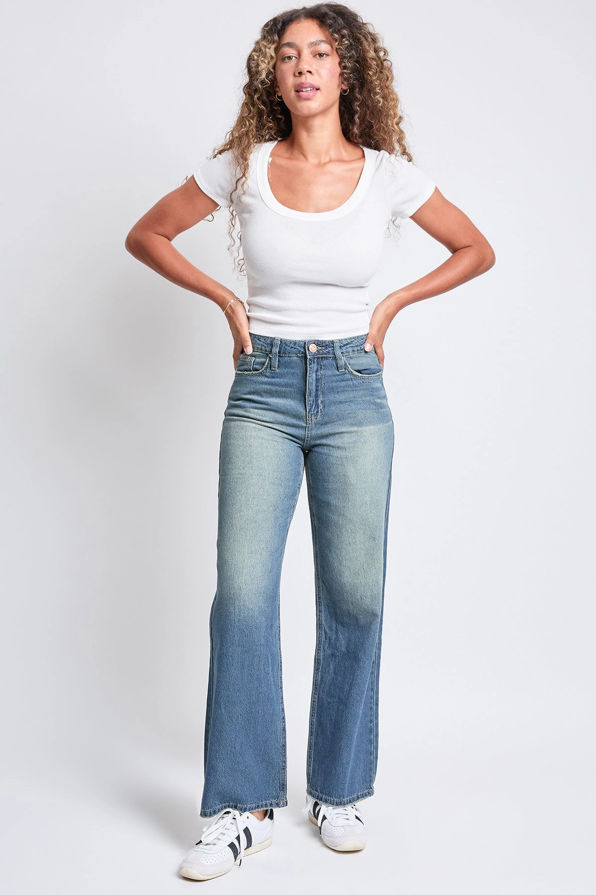 Autumn Days Parent Style Bold Go-To Garment Women's Relaxed Wide Leg Rigid Denim Jeans