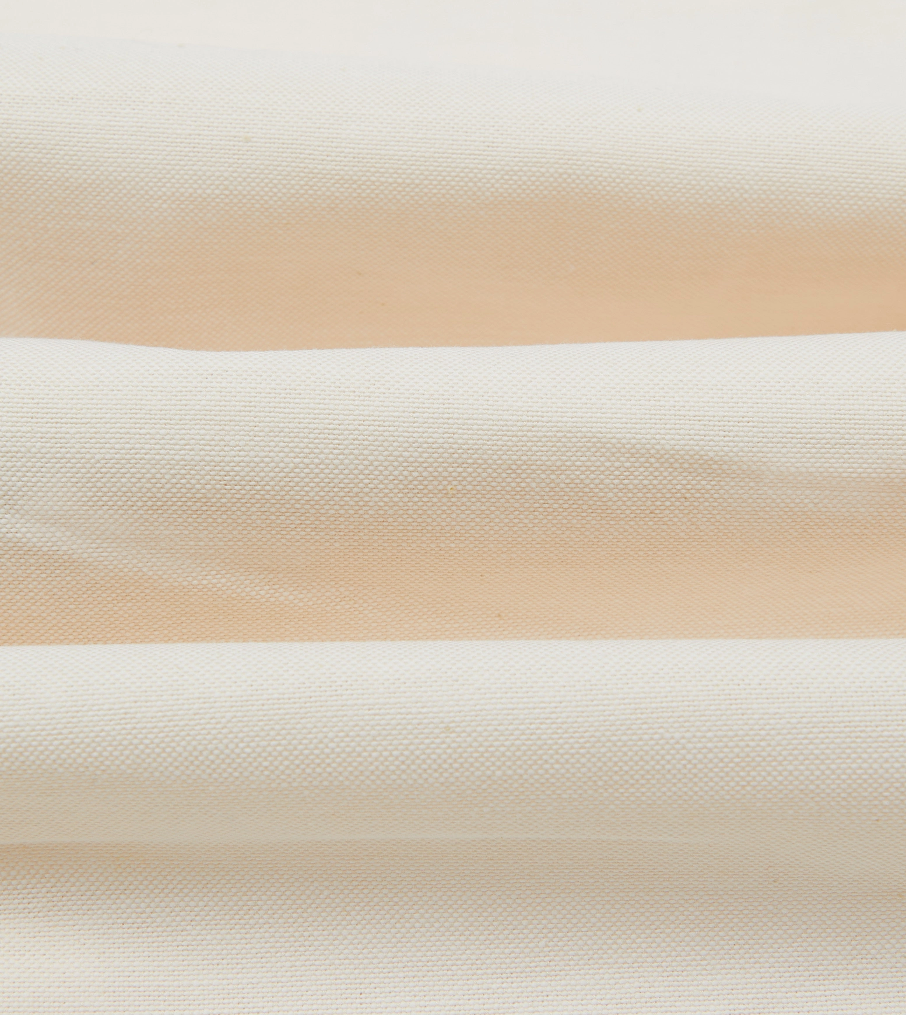 Cream Cotton Oxford Cloth Long Point Collar Shirt Athletic Cut Quick Dry Construction