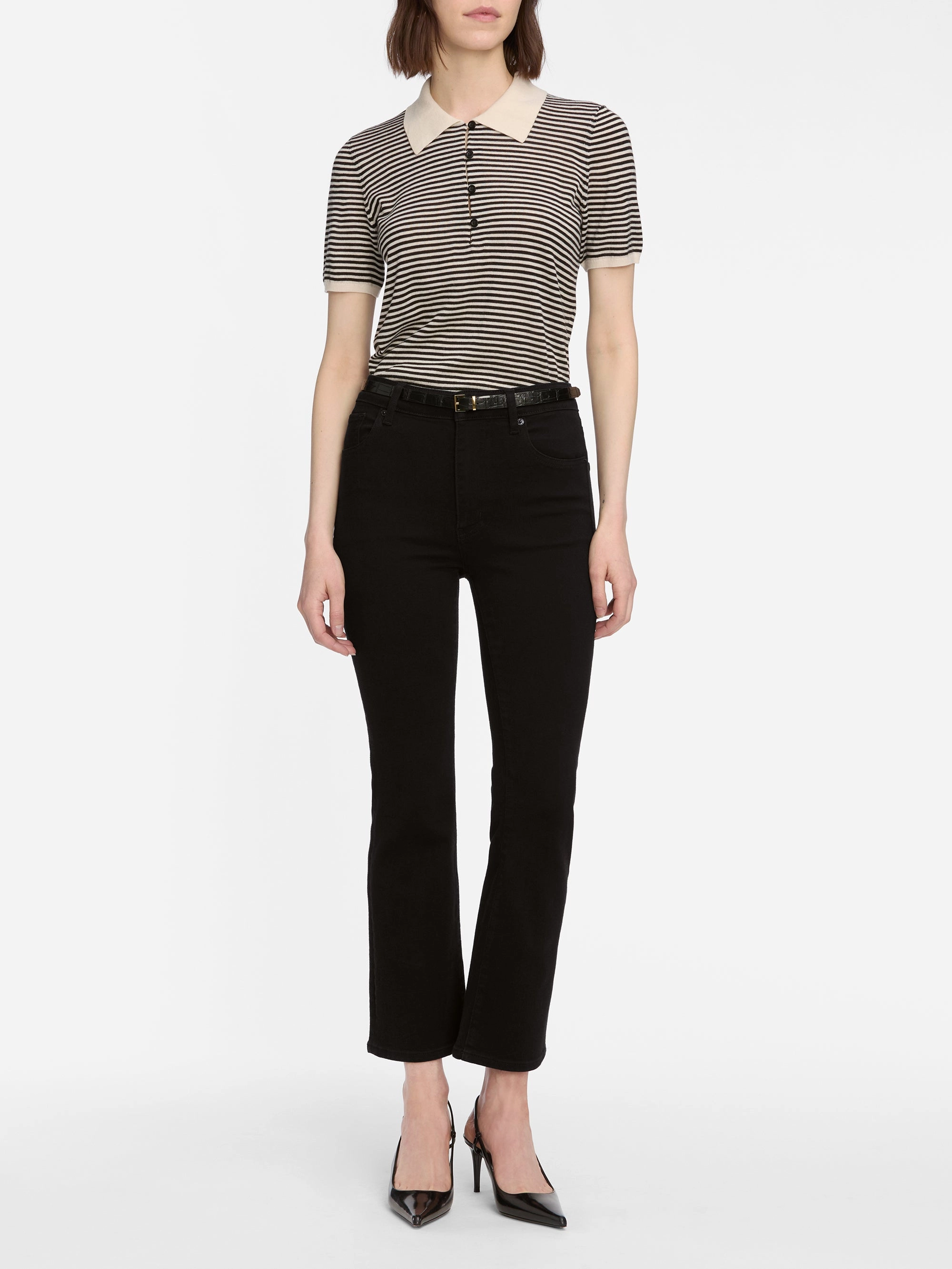 The Smart Polo -- Cream Multi Fine Gauge