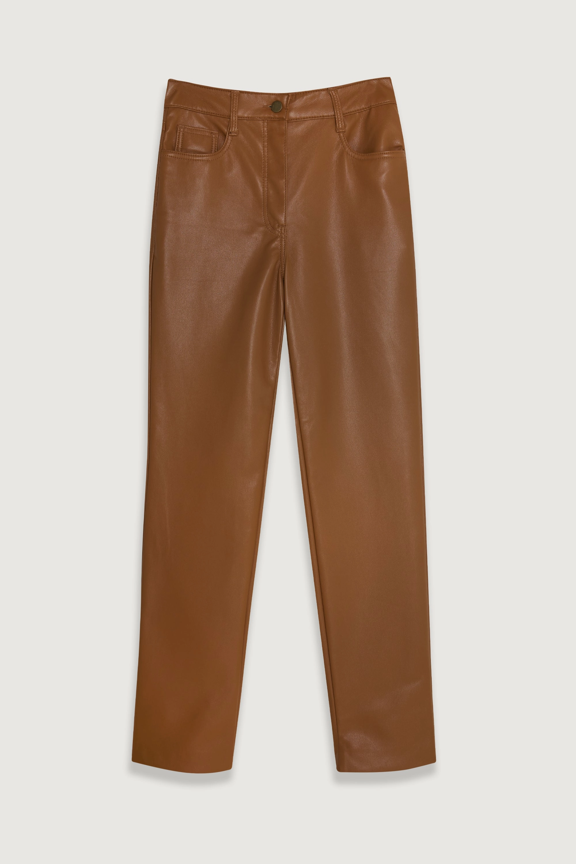 Simple and Cozy Laser cut VEGAN LEATHER PANT