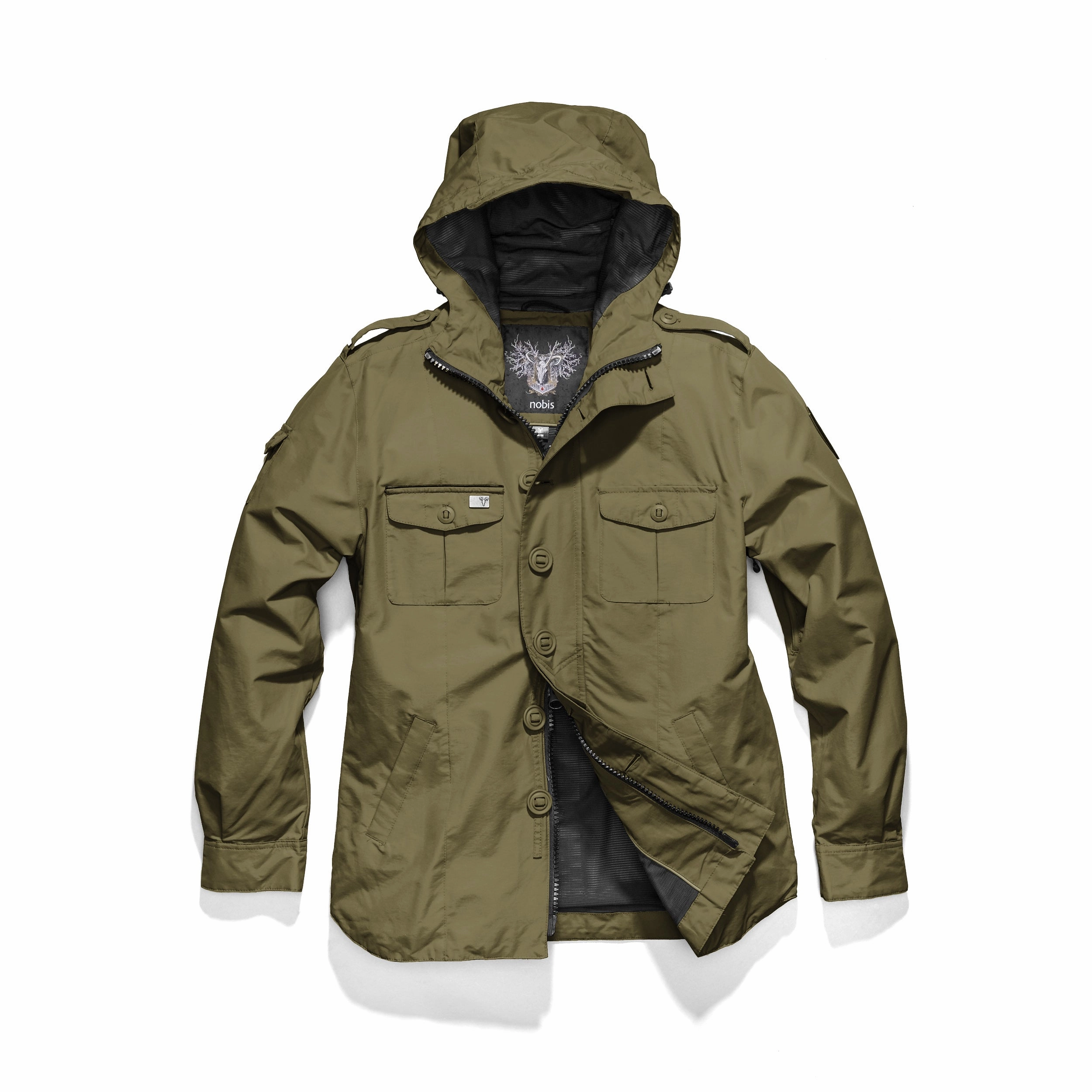 Modern Drop Tail Hem Multi pockets Fisherman Men's Lightweight Tech Jacket
