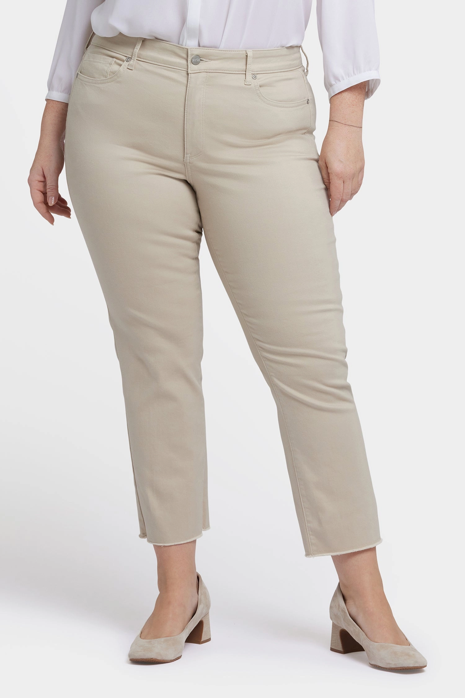 Night Out Rainy Day Flawless Look Marilyn Straight Ankle Jeans In Plus Size - Feather