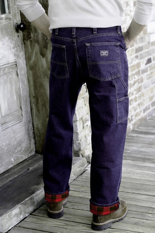 Flannel Lined Hybrid Carpenter Jean - Dark Stonewash Modern Minimalist Creative Look Home Comfort