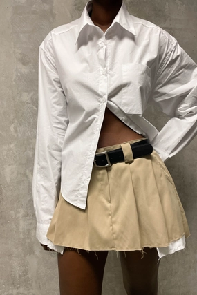 PLEATED MINI SKIRT Side Pockets