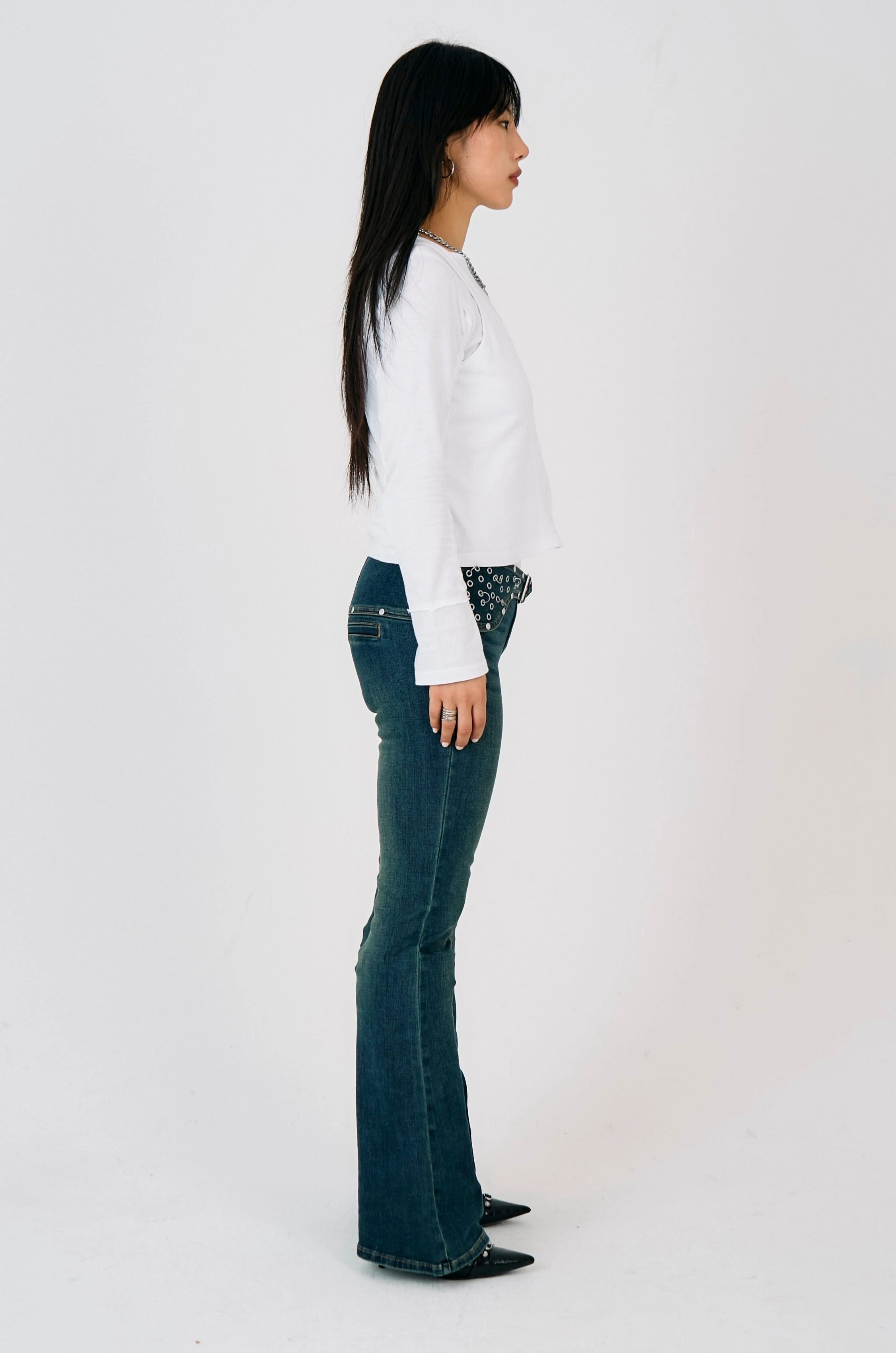 Fitted Comfort Dirty Blue Charlotte Bootcut Jeans
