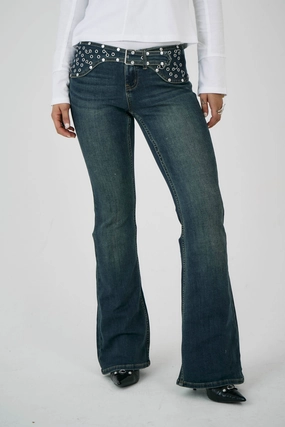 Timeless Waist Dirty Blue Charlotte Bootcut Jeans