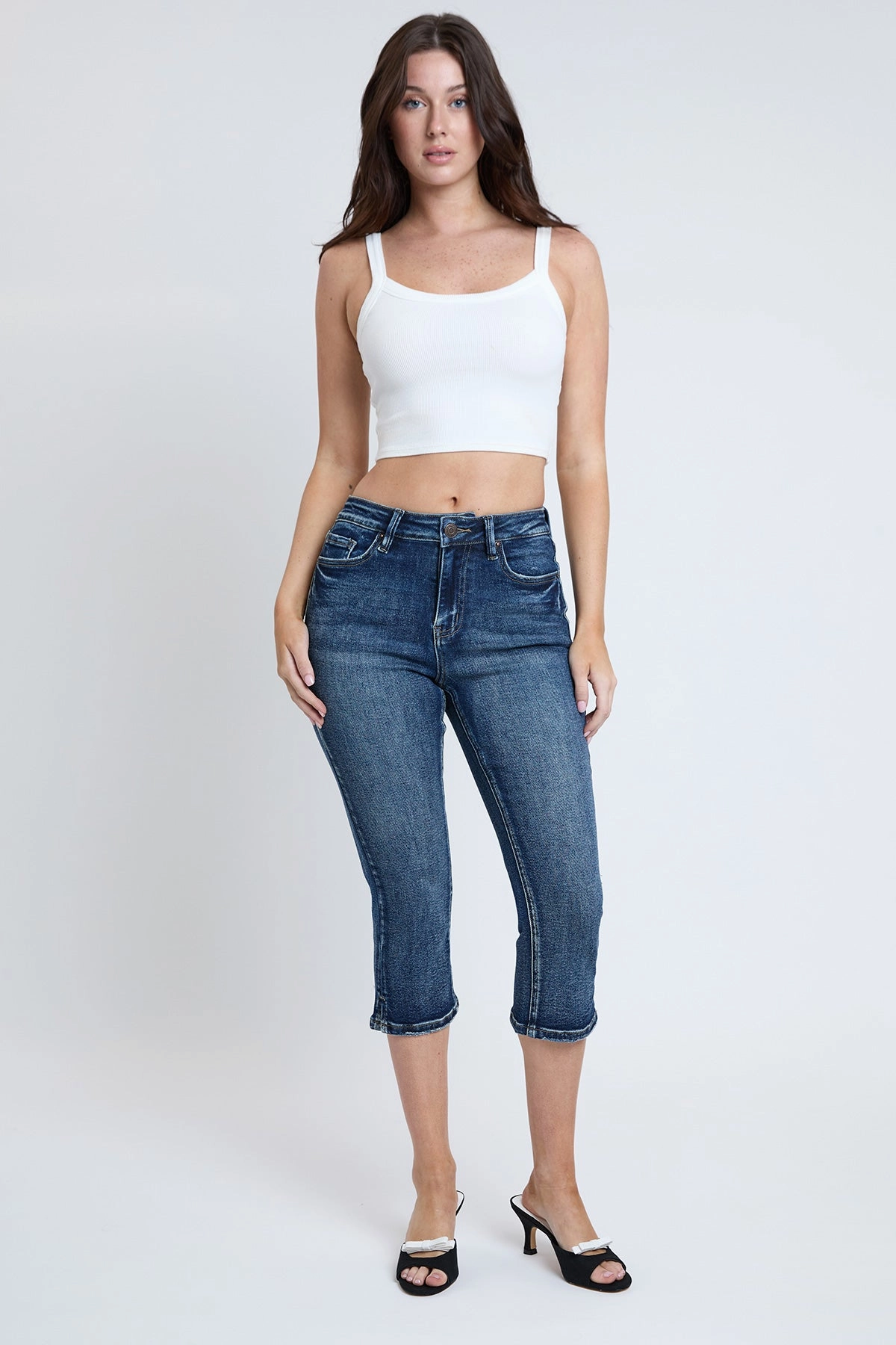 Women's Luxe High Rise Capri with Side Slit High Quality Eco Friendly