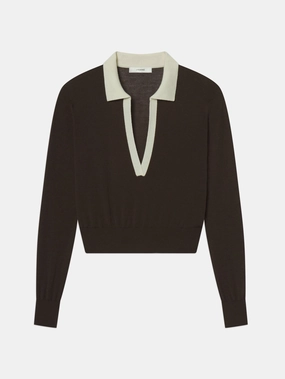 The Two Tone Polo -- Coffee Multi Moisture Wicking Fabric