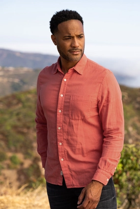The Ripper Double Gauze Organic Cotton Shirt - Coral Sustainable Dye Process