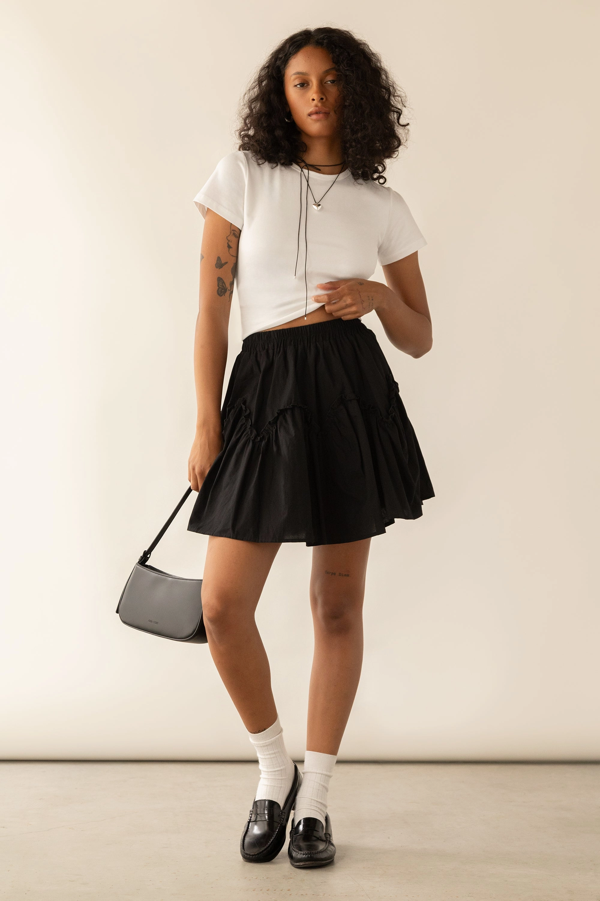 WAVY TIERED MINI SKIRT All Season Wear