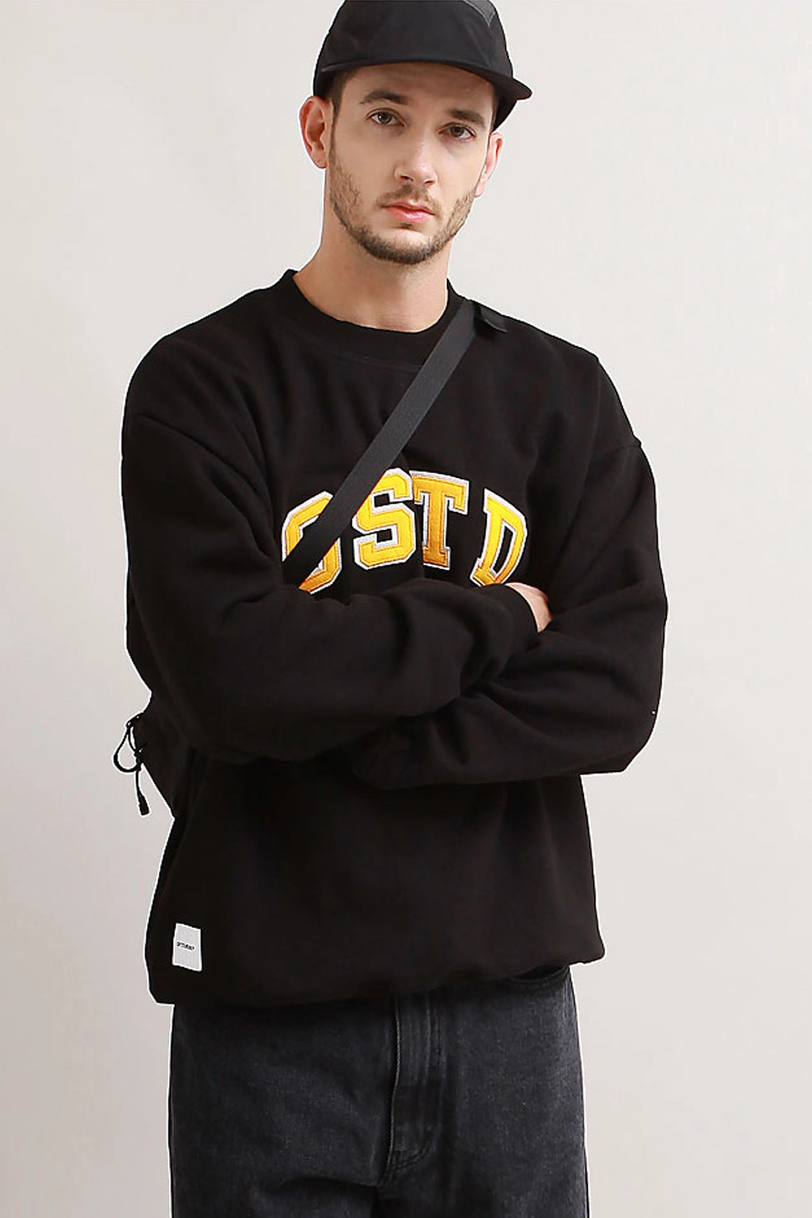 Outstanding & Co. - OSTD Collegiate Sweatshirt - Black Garment Dyed Finish Cold-Weather Apparel
