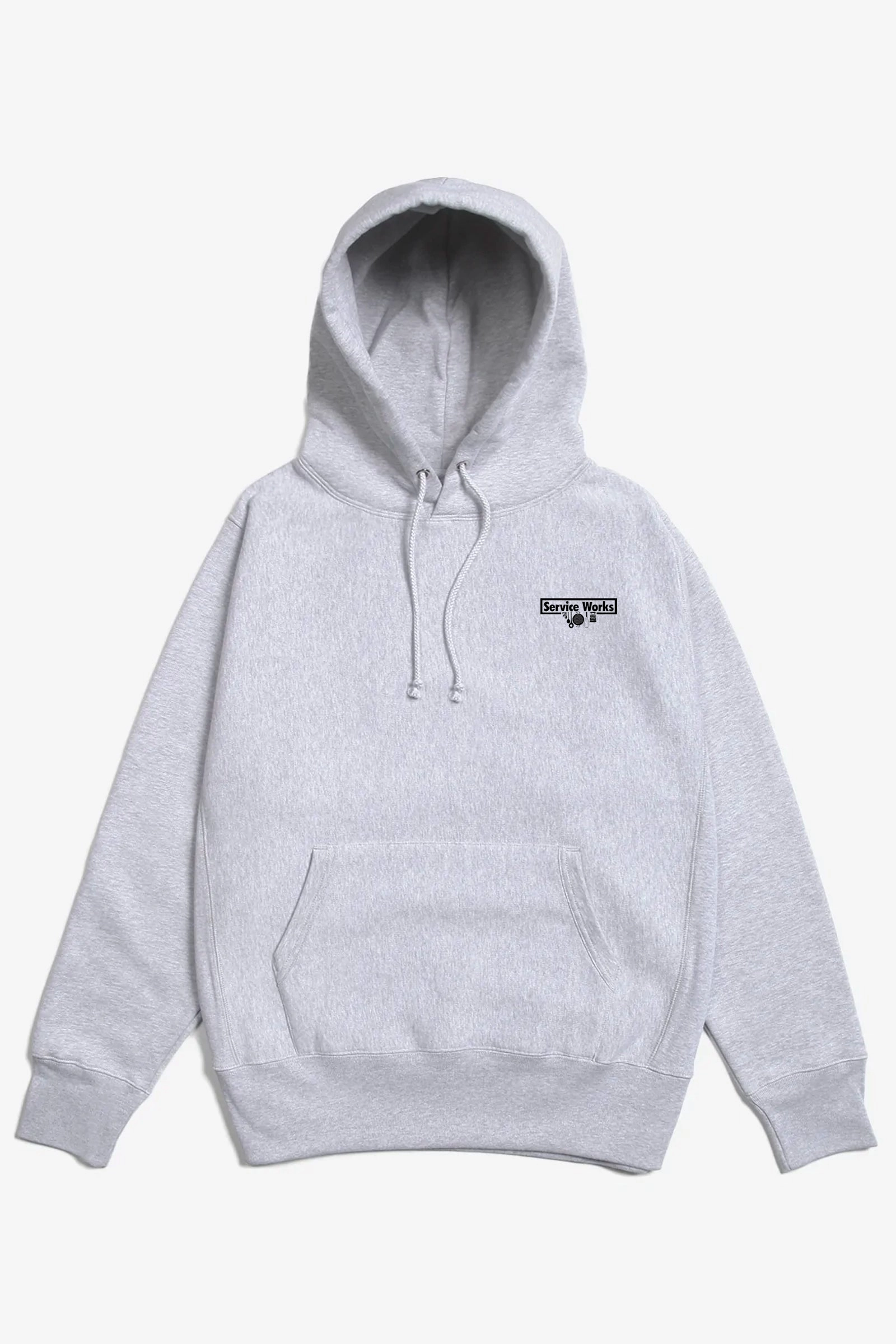 Sporty Style Simple Warmth Service Works - Heavyweight Logo Hoodie - Grey