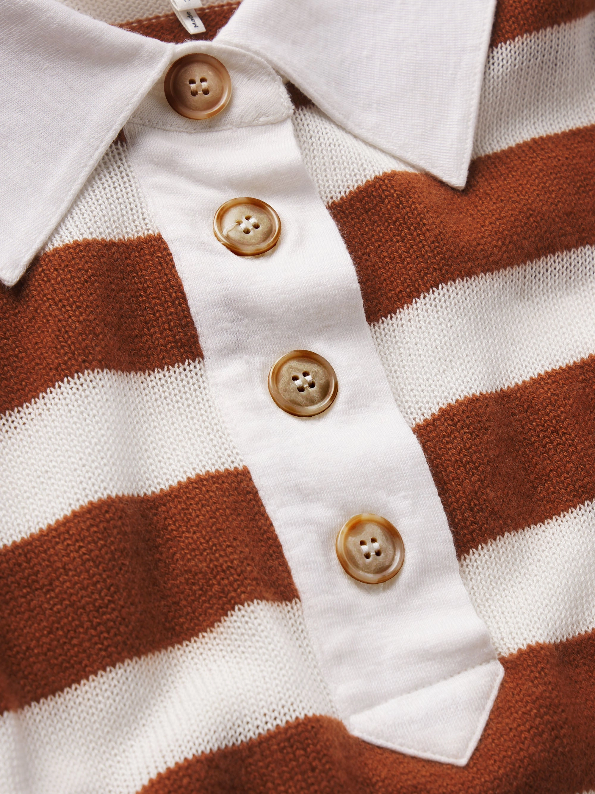 Soft and Stylish The Bold Stripe Polo -- Chestnut Multi