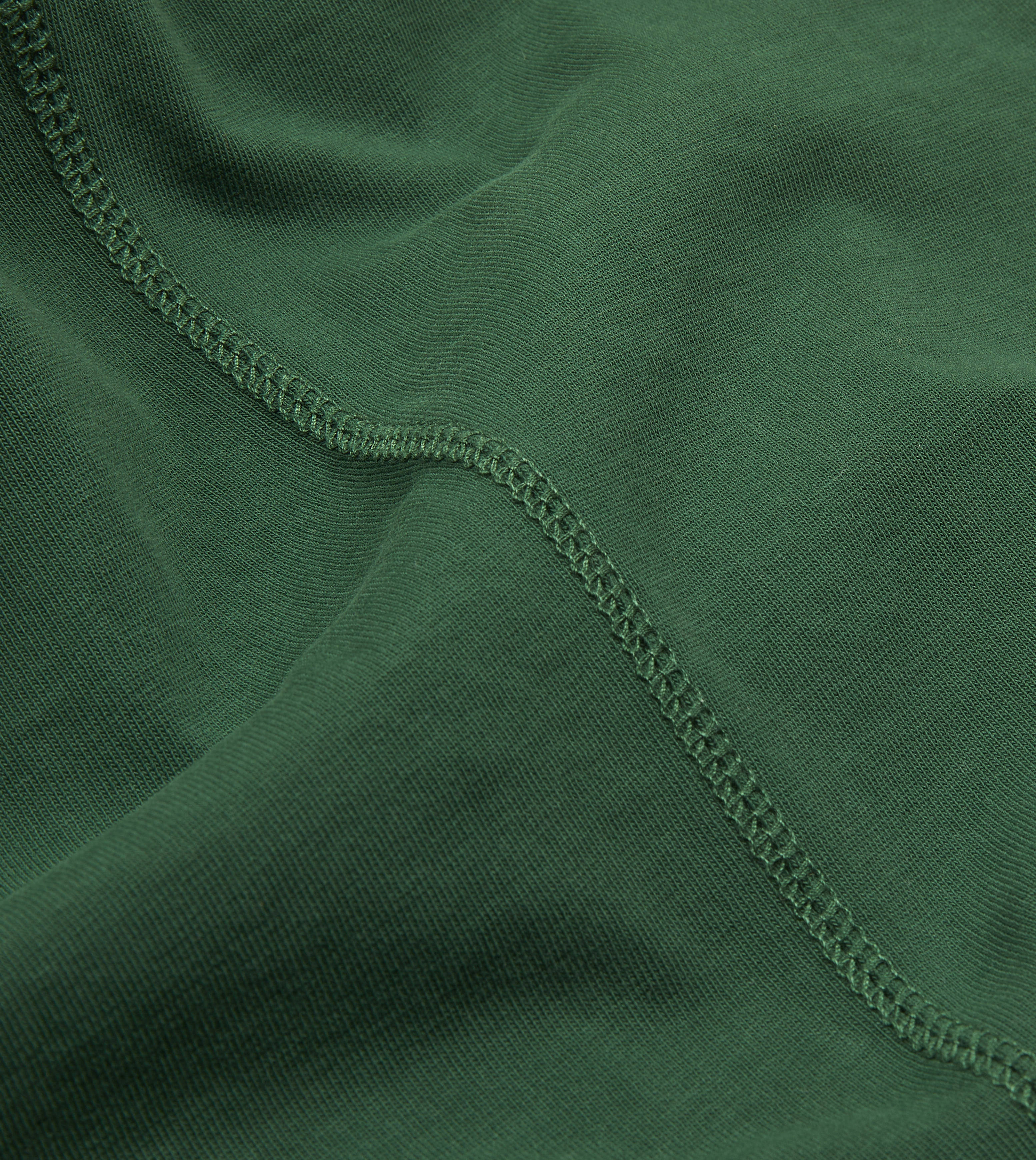 Garment Dyed Finish RibbedNeckBanding Forest Green Cotton Crew Neck Hiking T-Shirt