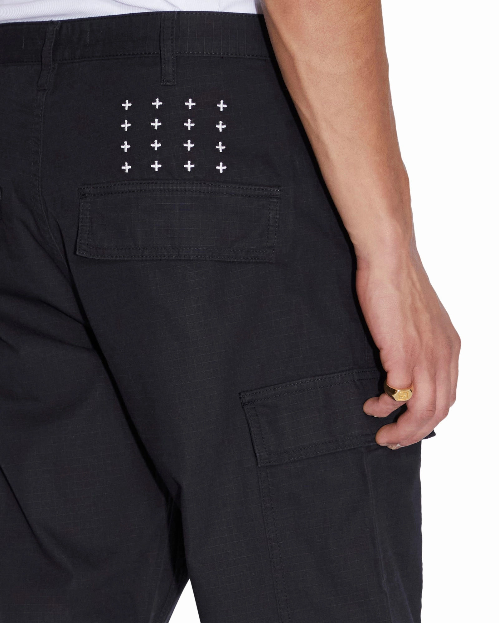 FUGITIVE CARGO PANT BLACK Durable Seam Construction Essential Wearable