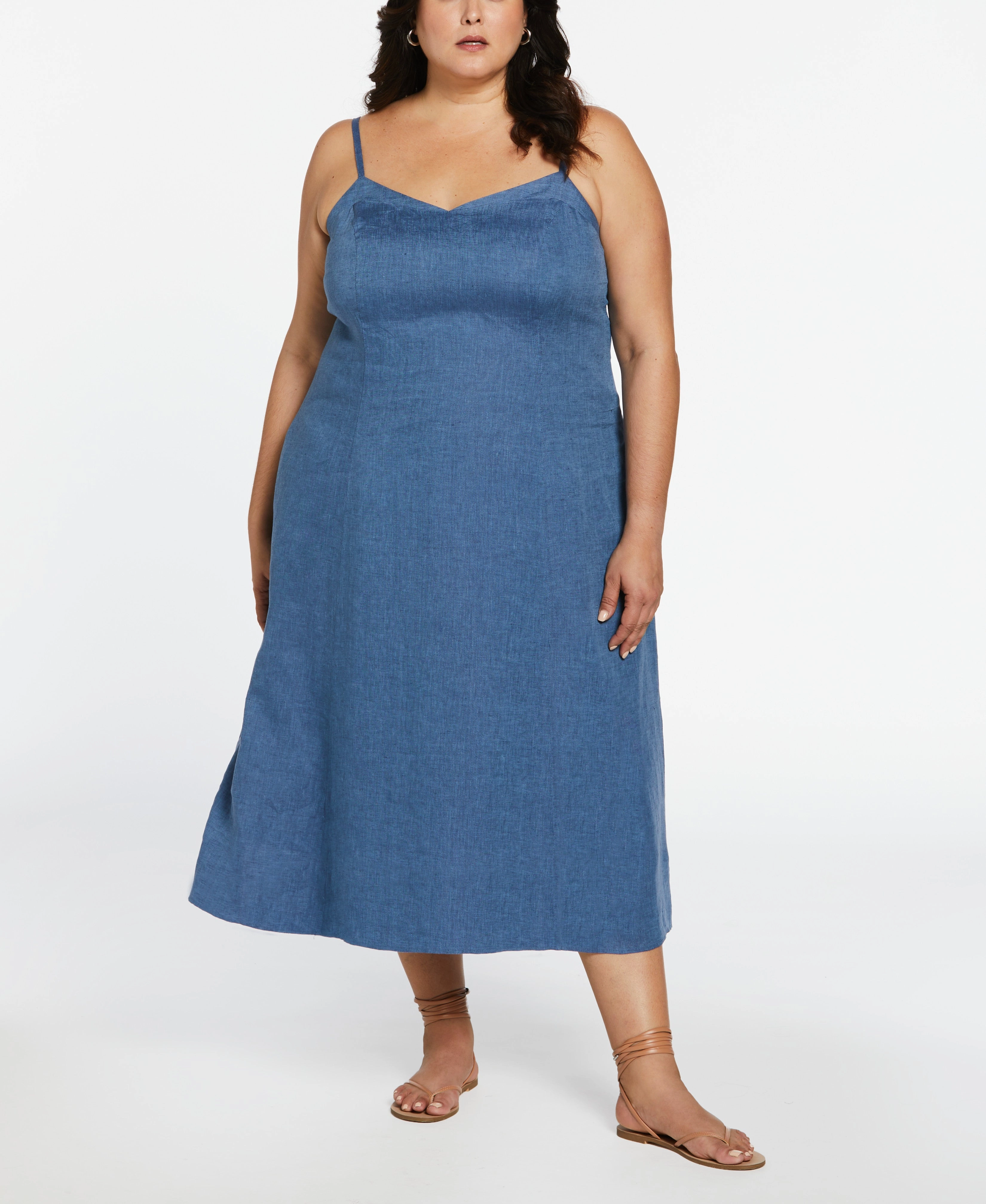 Casual Warmth Temperature Regulating A-Line Linen Dress