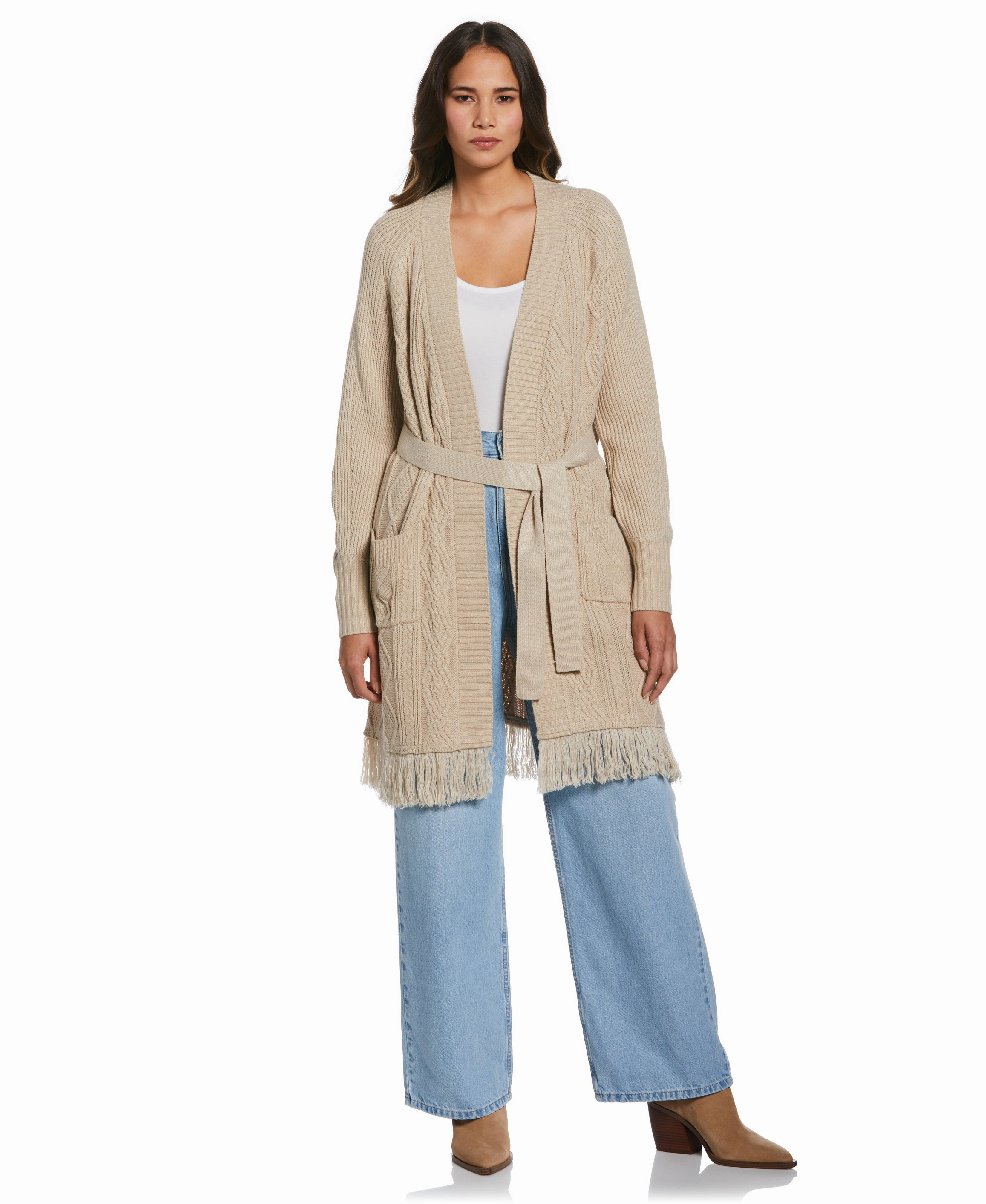 Stretchable Comfort Layering Fashion Fringe Duster Sweater