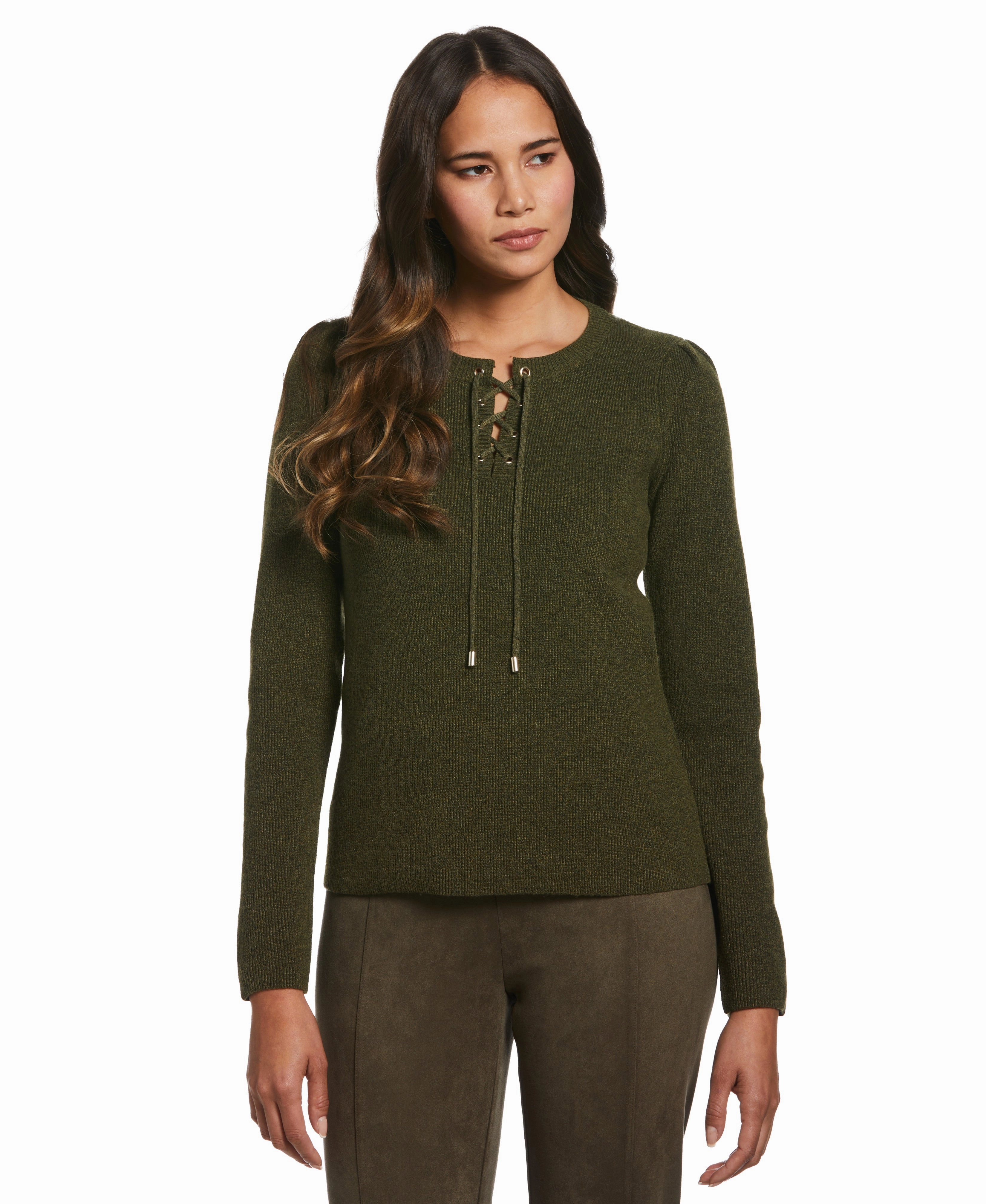 Active Design Front Lace-Up Sweater