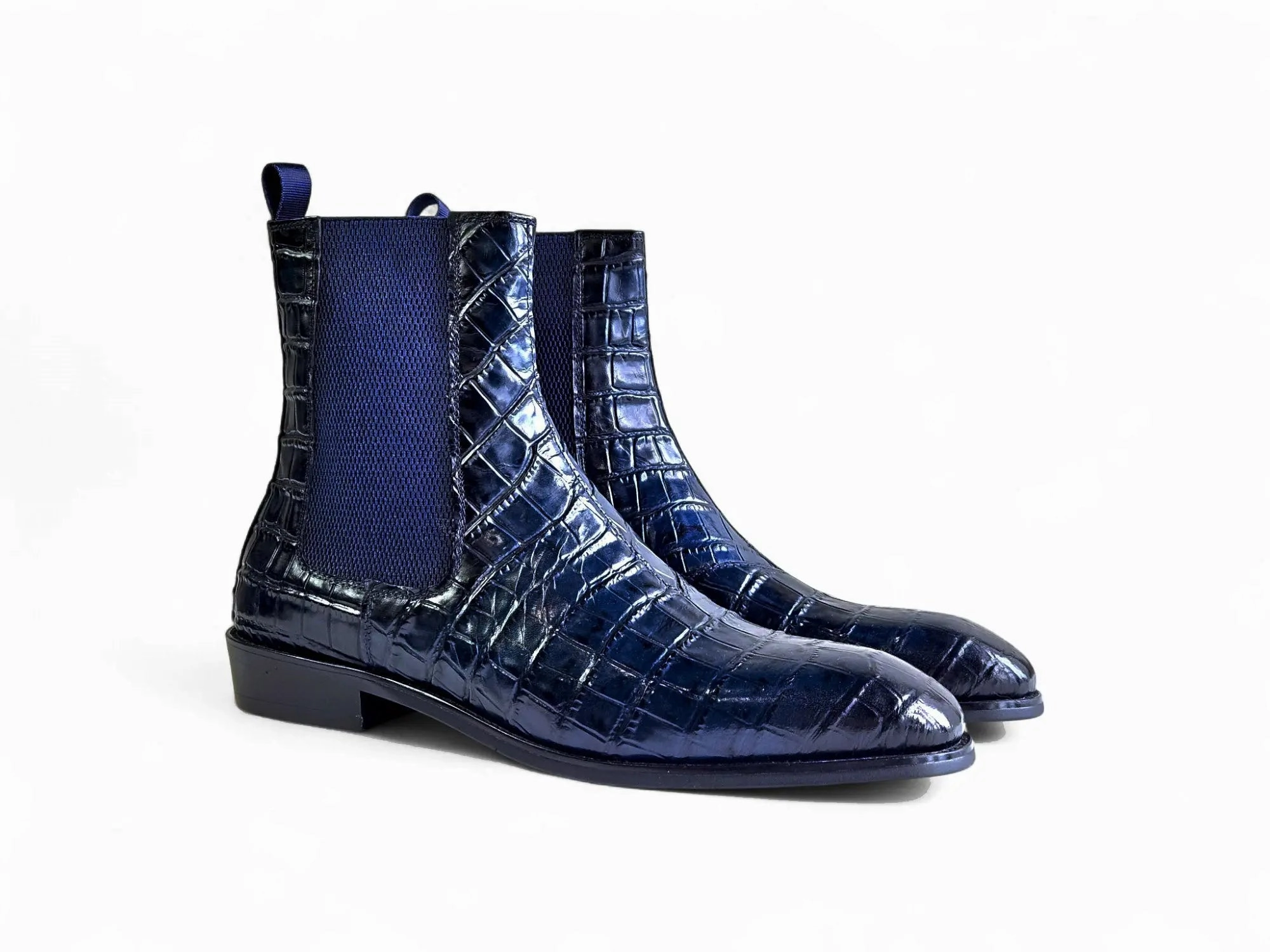 Crocodile Embossed Chelsea Boot Comfortable Feel