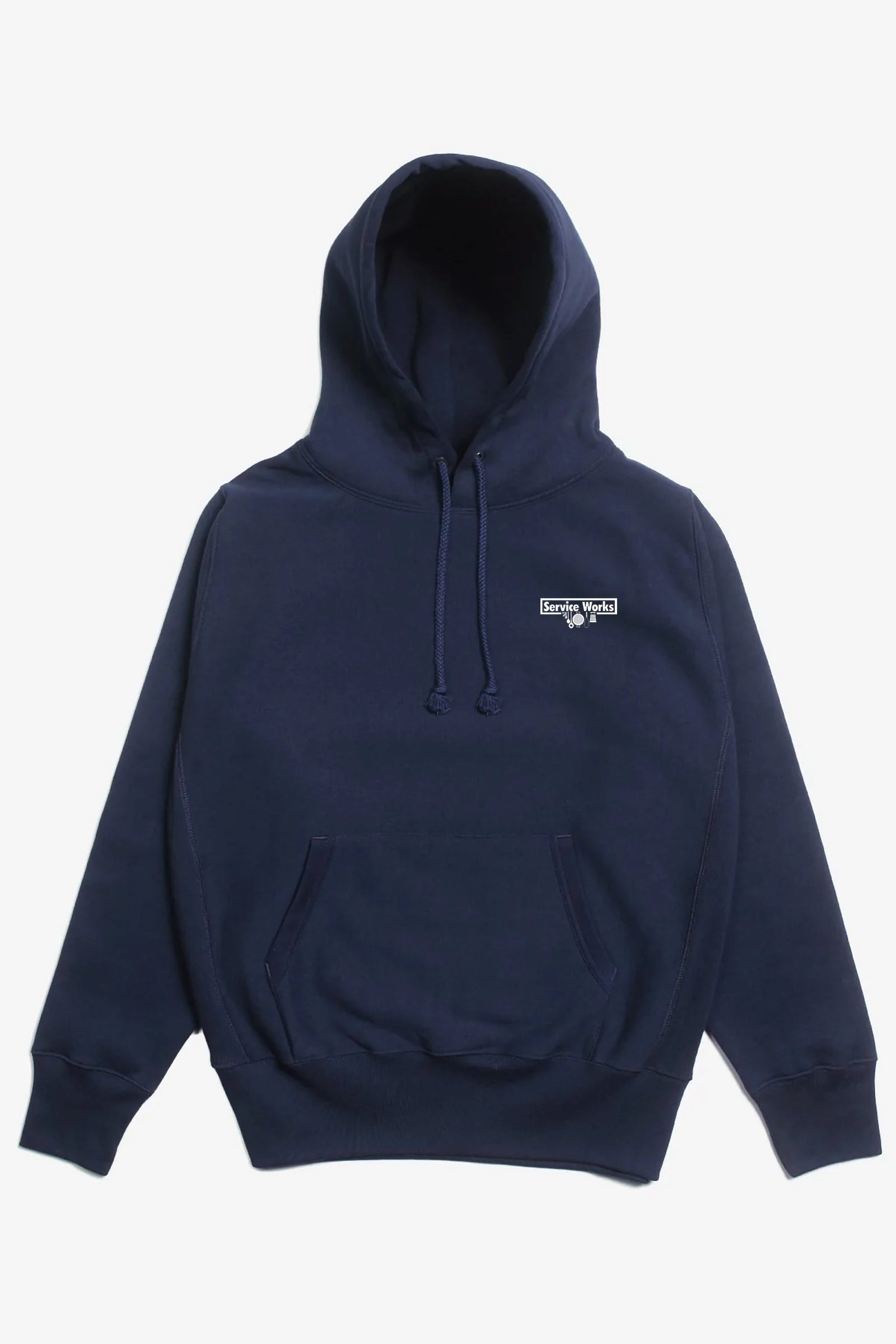 Relaxed Knit Service Works - Heavyweight Logo Hoodie - Navy