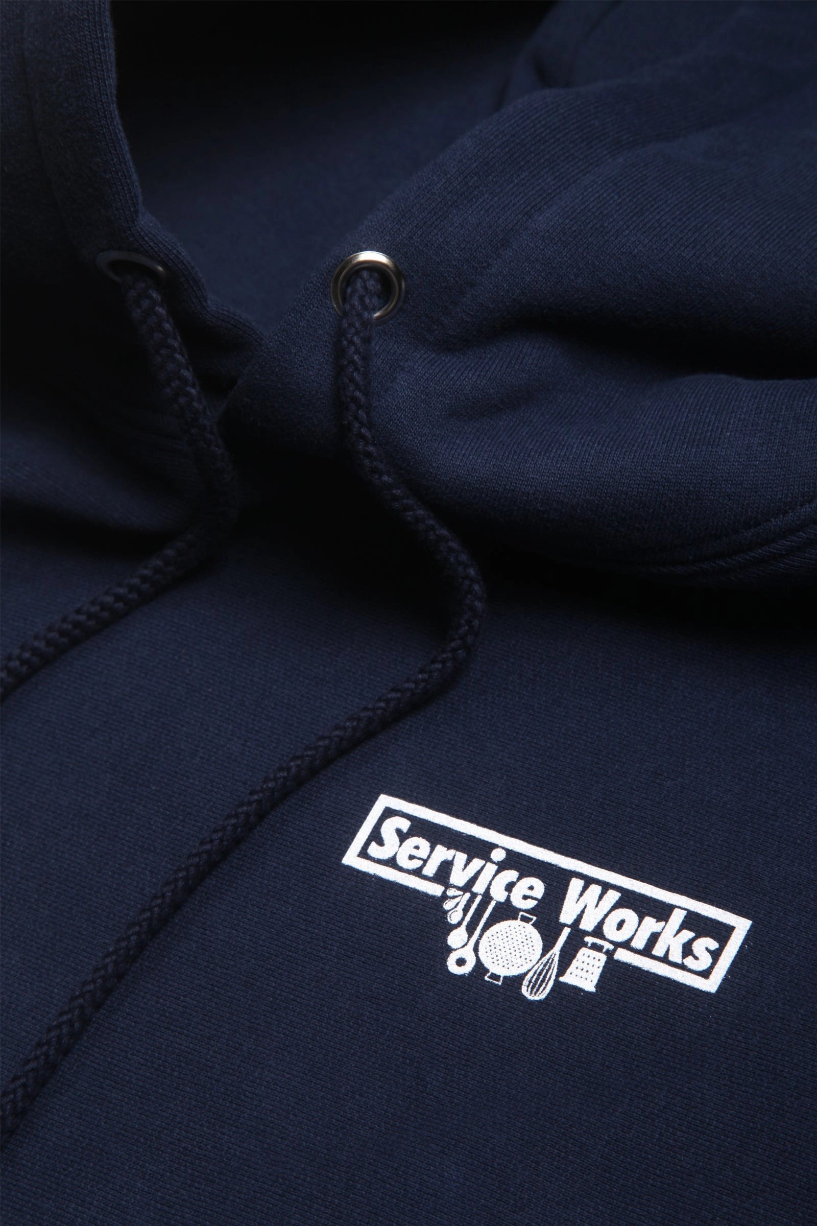 Service Works - Heavyweight Logo Hoodie - Navy Sporty Style Cozy Waist