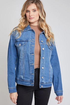 Women's Drop Shoulder Boyfriend Denim Jacket Warm Layers Everyday Layers