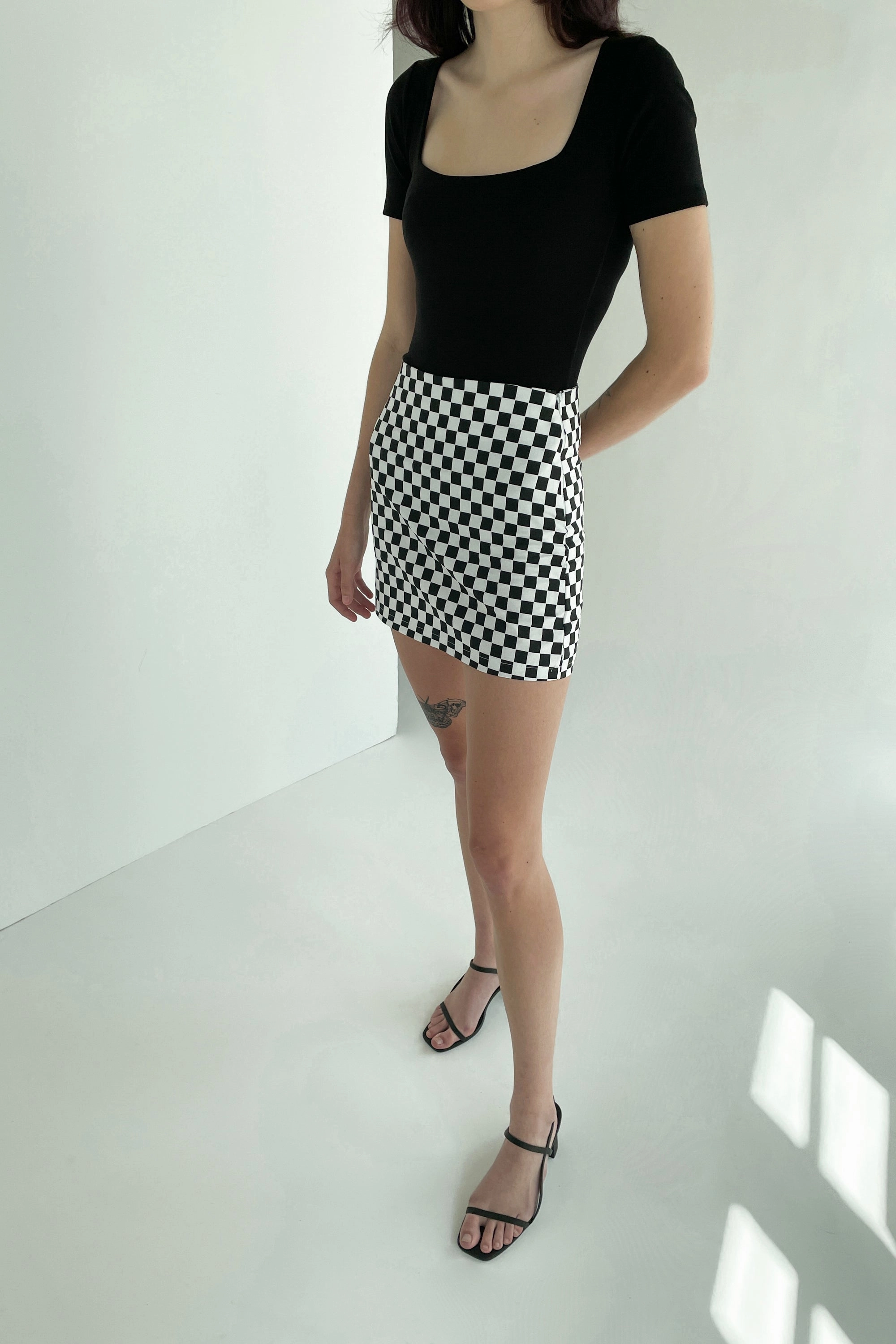 Outfit Mood Creative Fashion GINGHAM MINI SKIRT