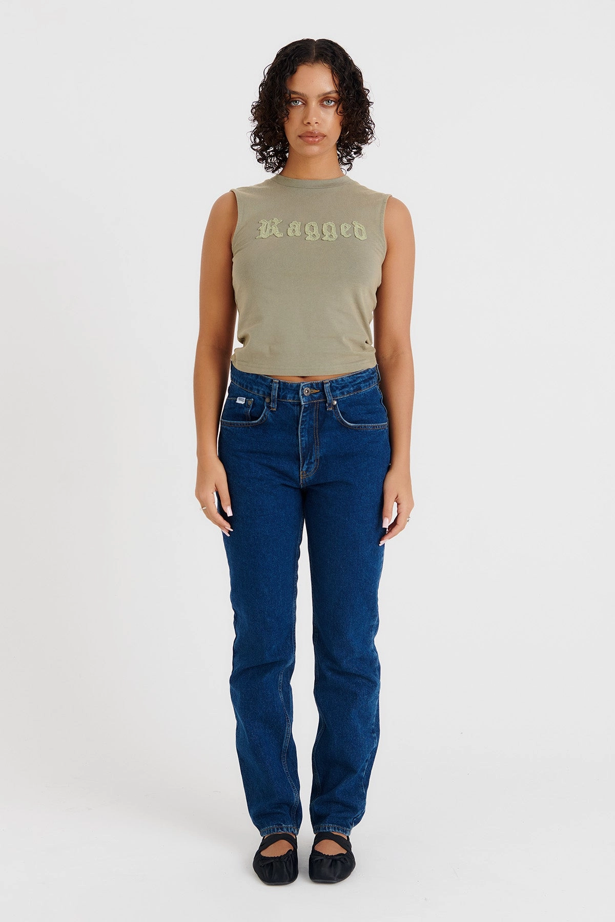 Organic Cougar Mom Jeans Indigo Faded Wash