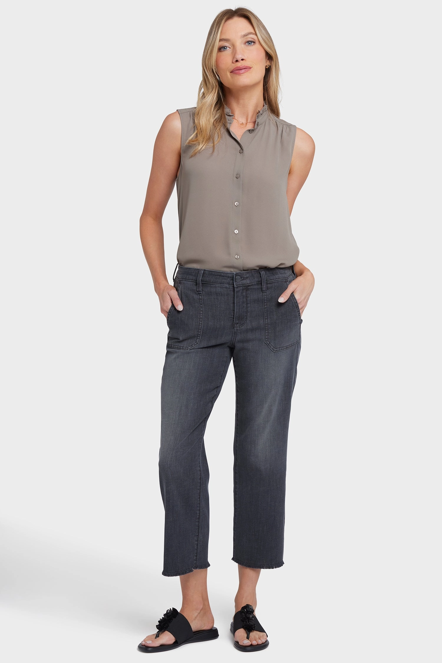 Relaxed Piper Crop Jeans In Petite - Castile Dream Classic Office Wear