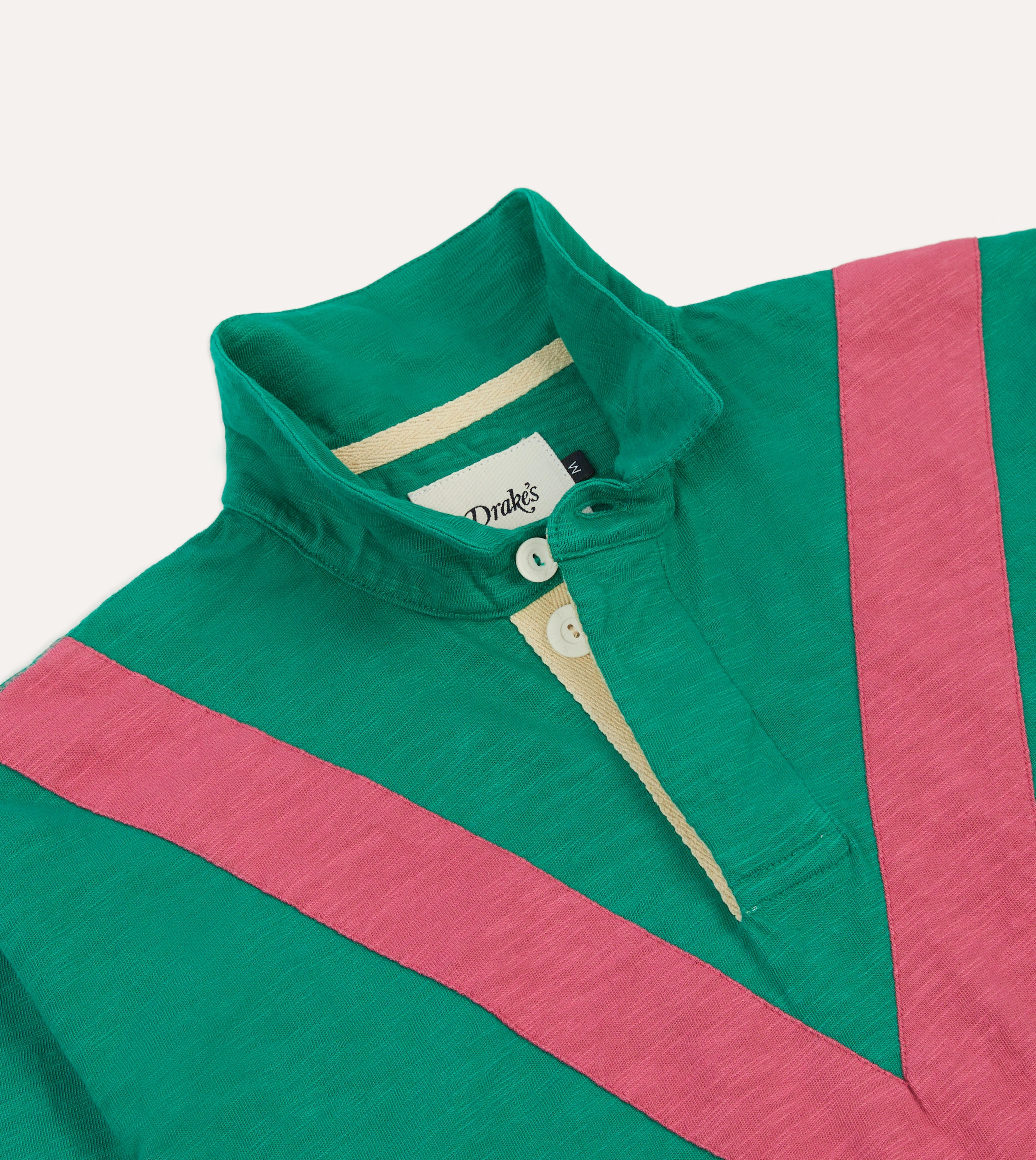 Eco-Friendly Choice Green and Pink Chevron Flam?? Cotton Rugby Shirt