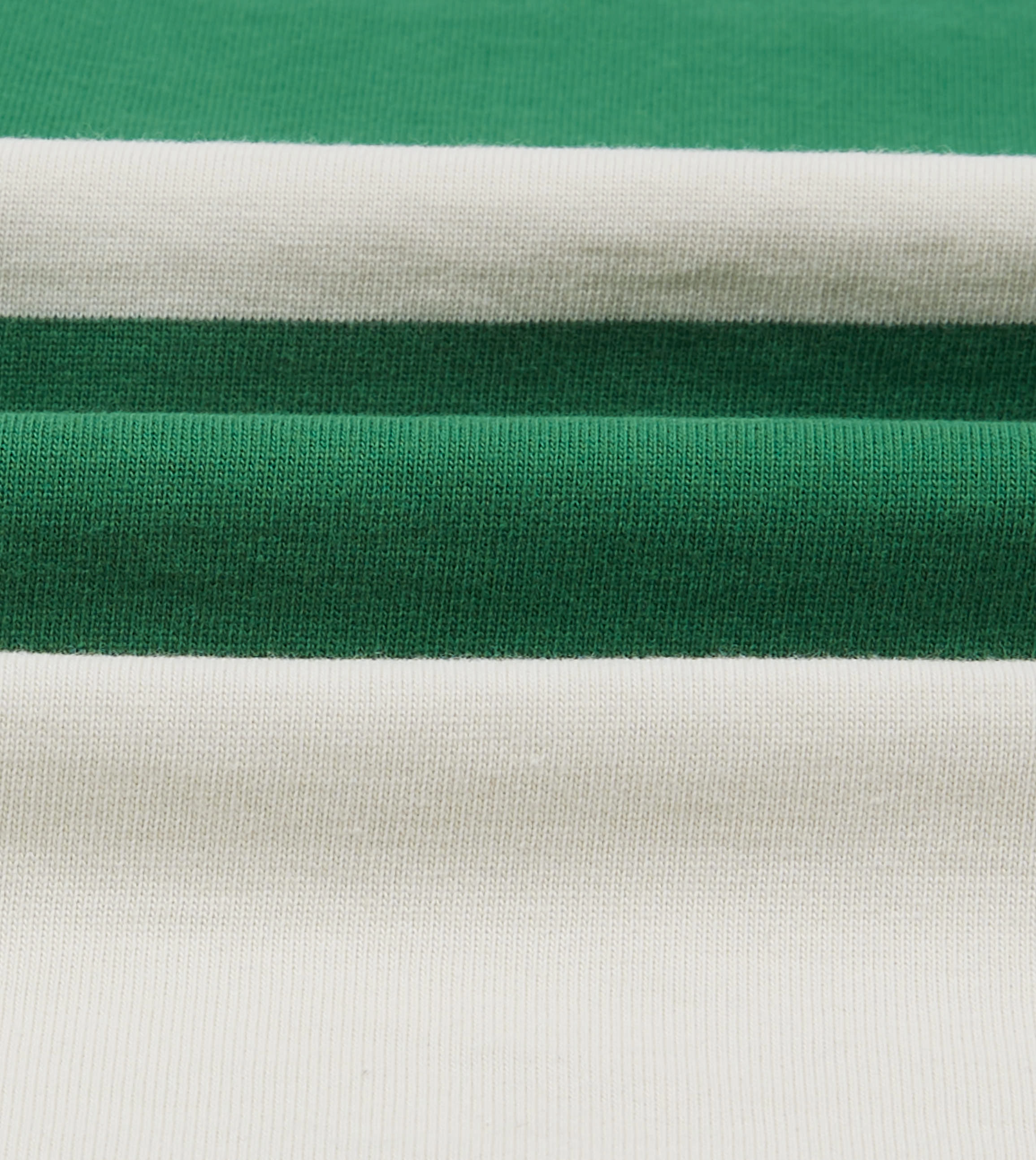 Green and White Stripe Cotton Mandarin Collar Rugby Shirt Unique Design